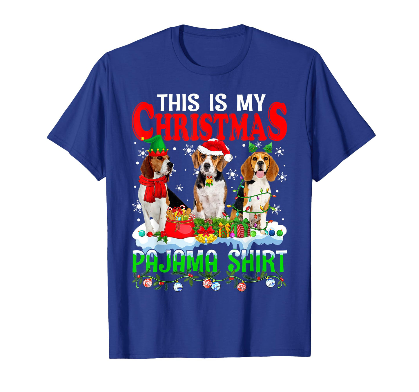 This Is My Christmas Pajama Funny Beagle Dog Lover T-Shirt
