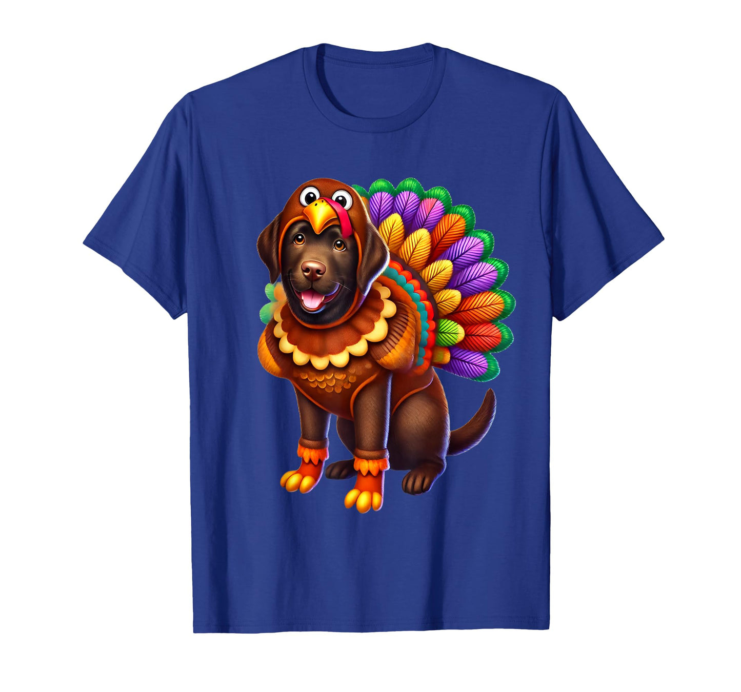 Chocolate Lab Turkey Funny Thanksgiving Animal Dog Canine T-Shirt for Men Women Girls Kids