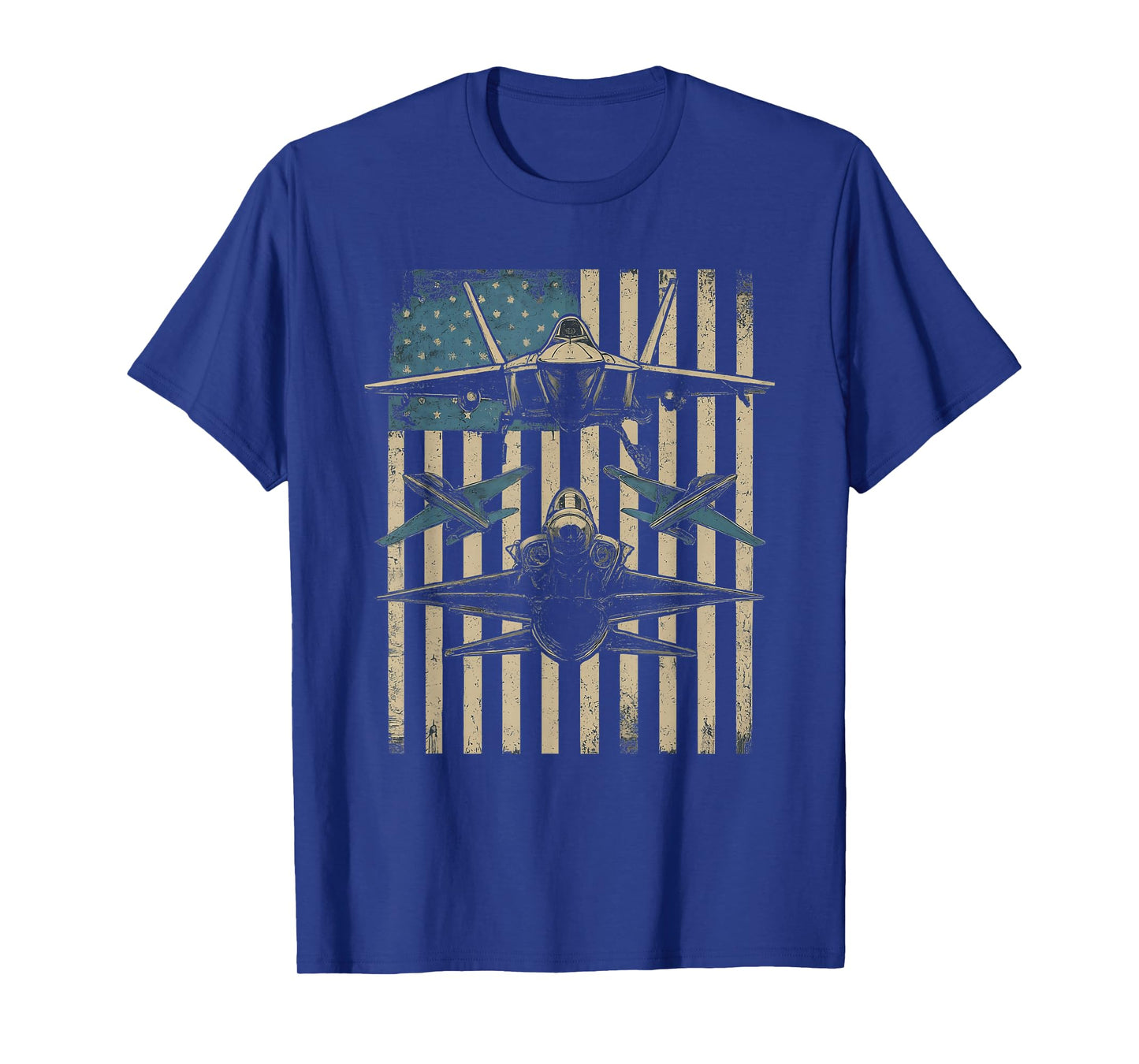 Flying Jets Grunge American Flag USA Patriotic 4th of July T-Shirt