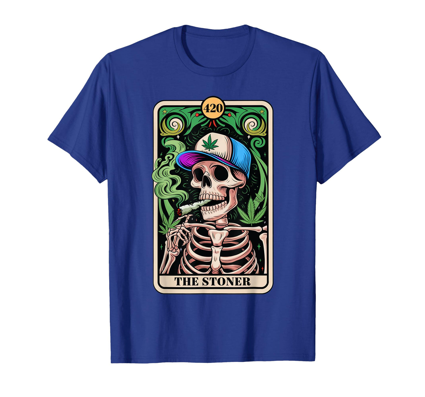 The Stoner Tarot Card Skeleton 420 Cannabis Weed Lover T-Shirt