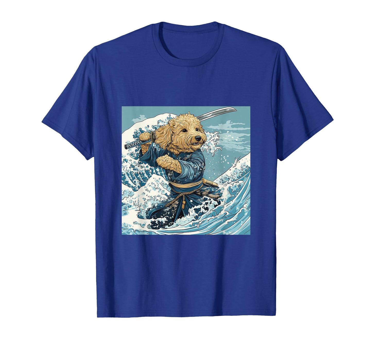 Goldendoodle Pet Dog Samurai Warrior Japanese Art Anime T-Shirt