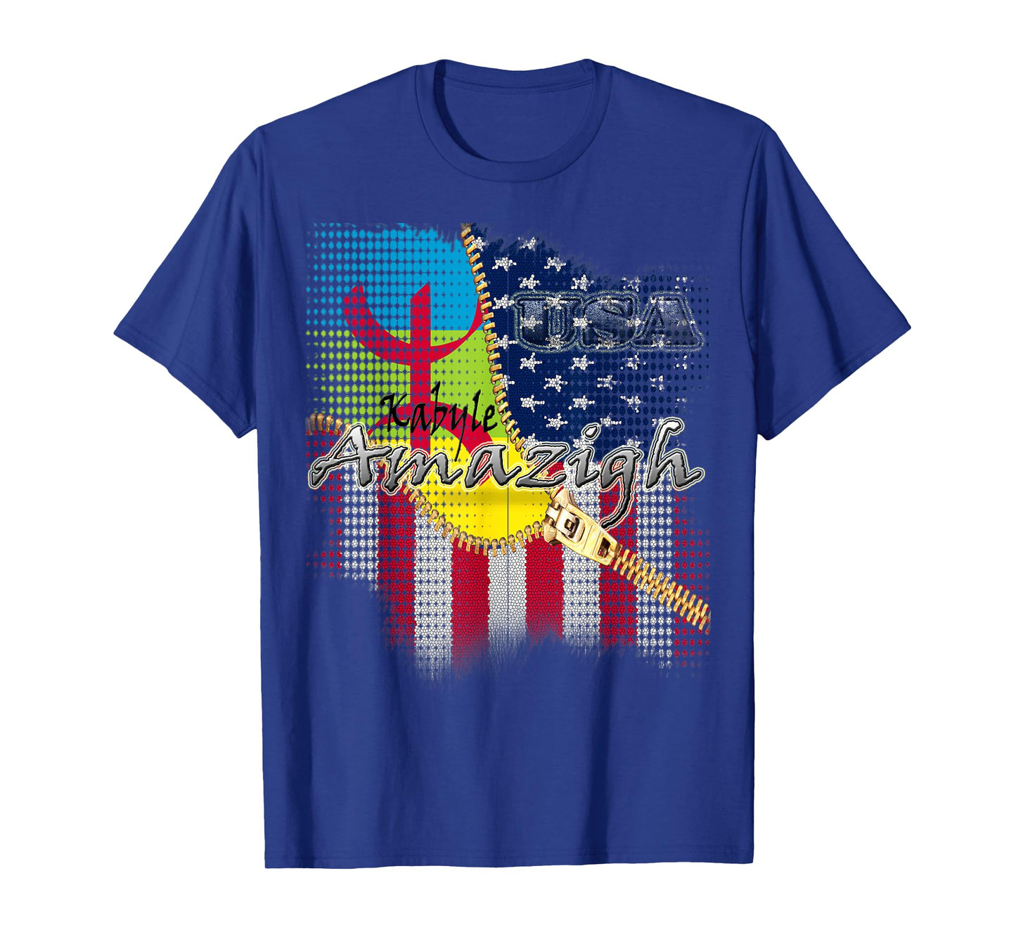 american kabyle amazigh t shirt flag for men women kids T-Shirt