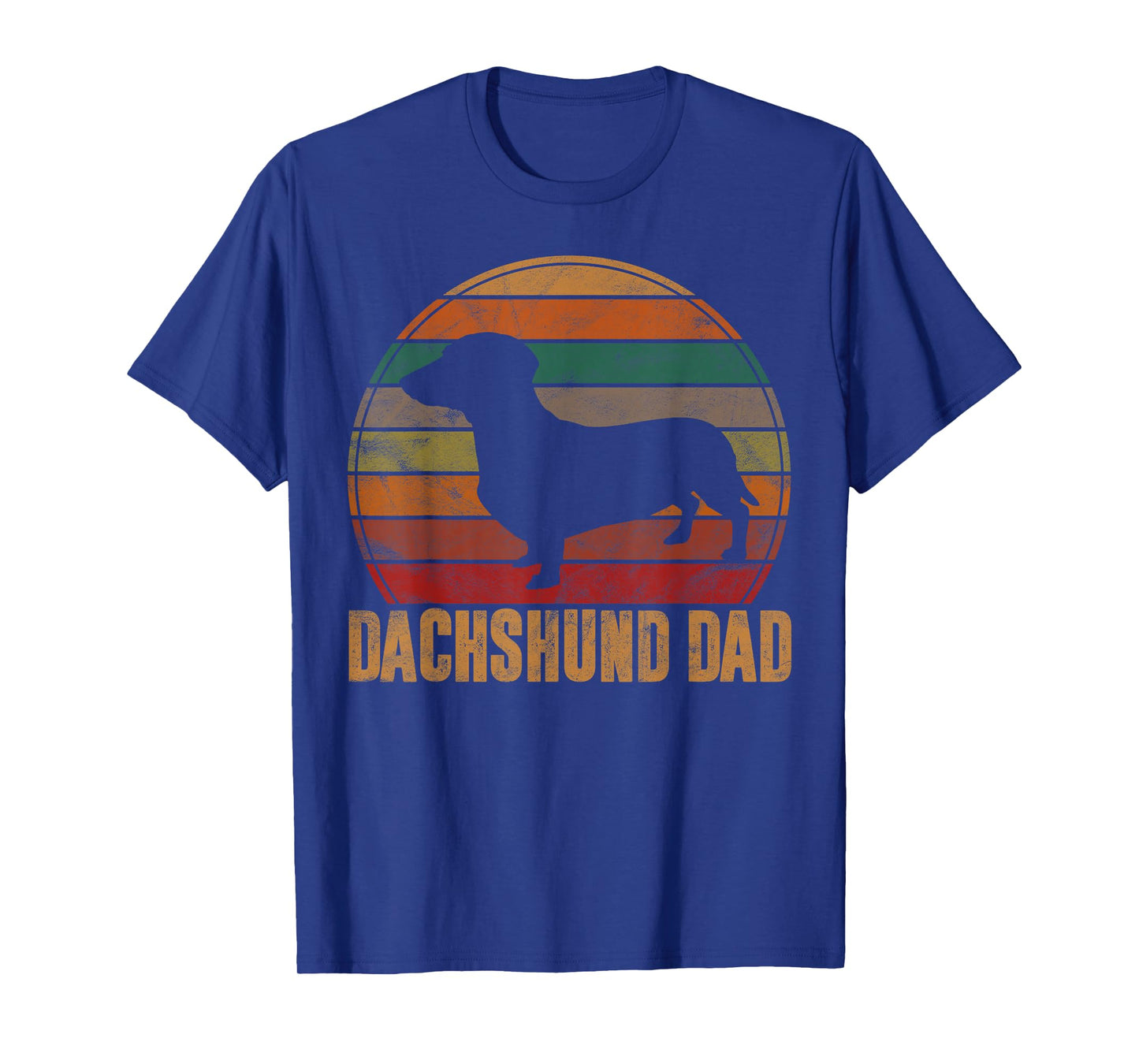 Retro Dachshund Dad Gift Doxie Daddy Dog Owner Pet Father T-Shirt