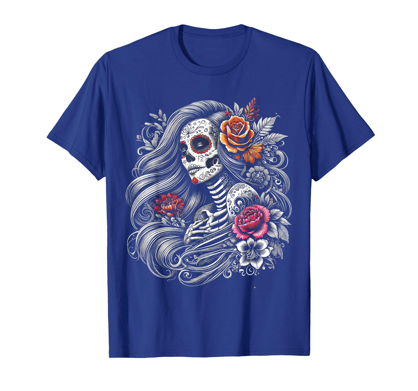 De Los Muertos La Catrina Day of the Dead Sugar Skull Women T-Shirt