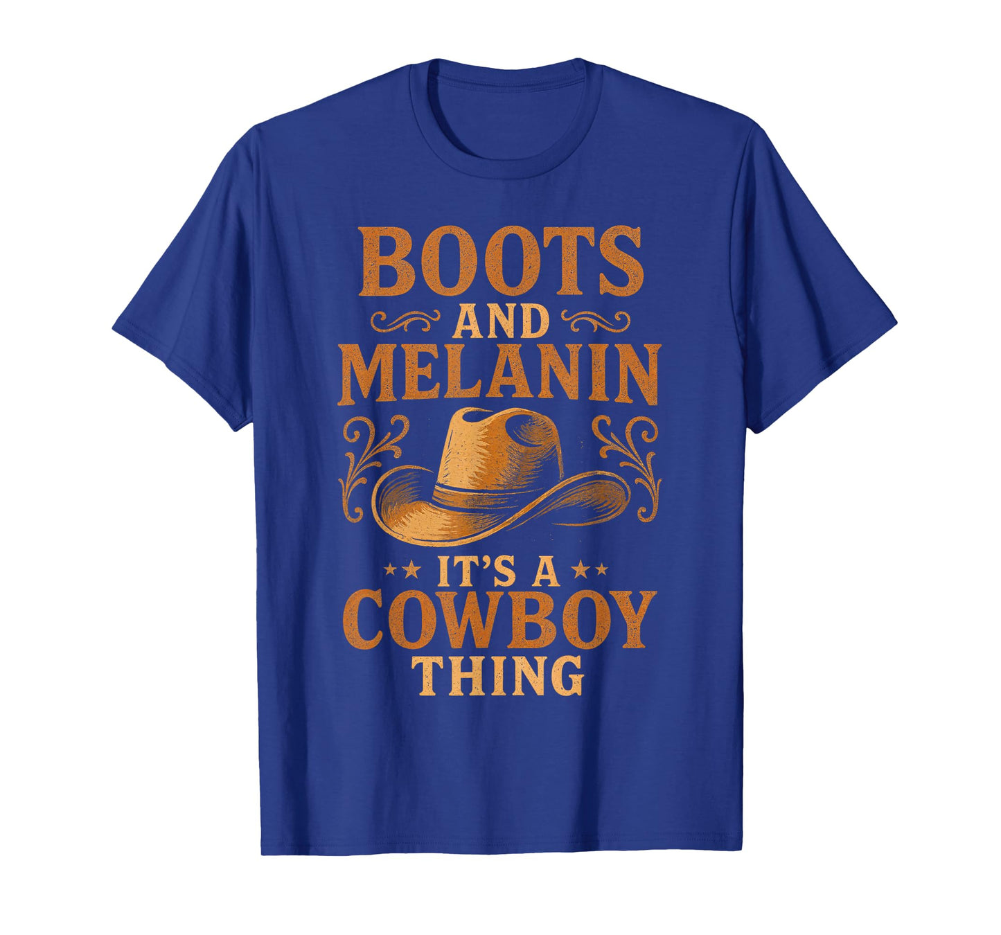 Western Country Texas Rodeo Black Cowboy Boots and Melanin T-Shirt