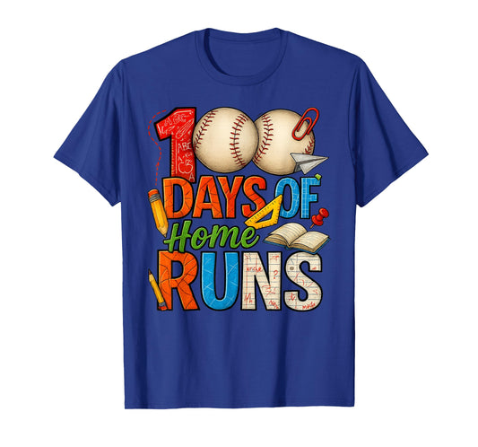 100 Days of Home Runs Baseball Shirt School Celebration T-Shirt