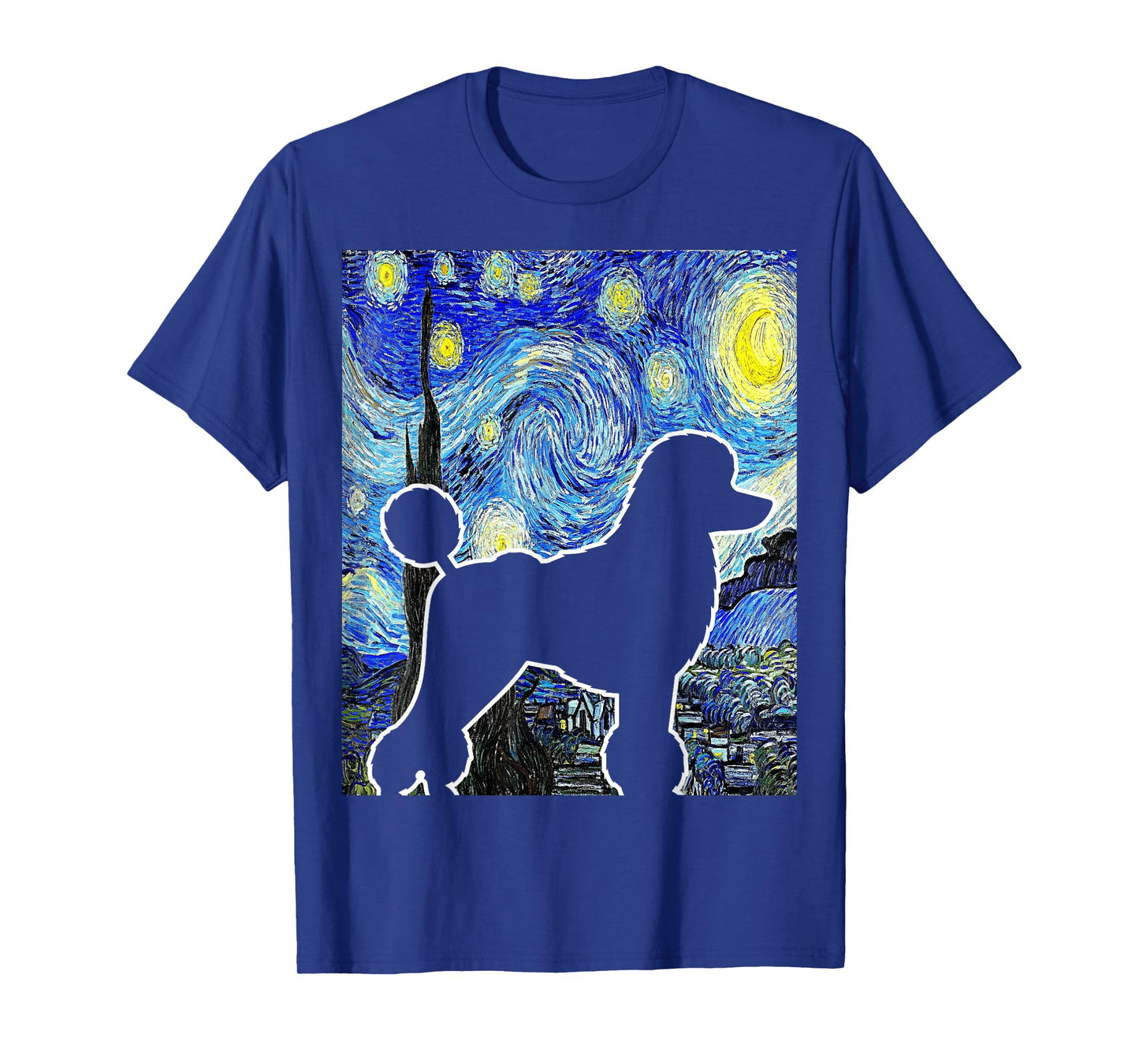 Poodle Starry Night Dog Lover Van Gogh Poodle Painting T-Shirt
