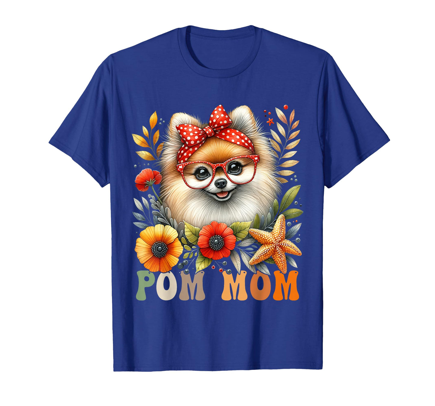 Pomeranian Mom Dog Lover Mother's Day Retro Floral Women T-Shirt