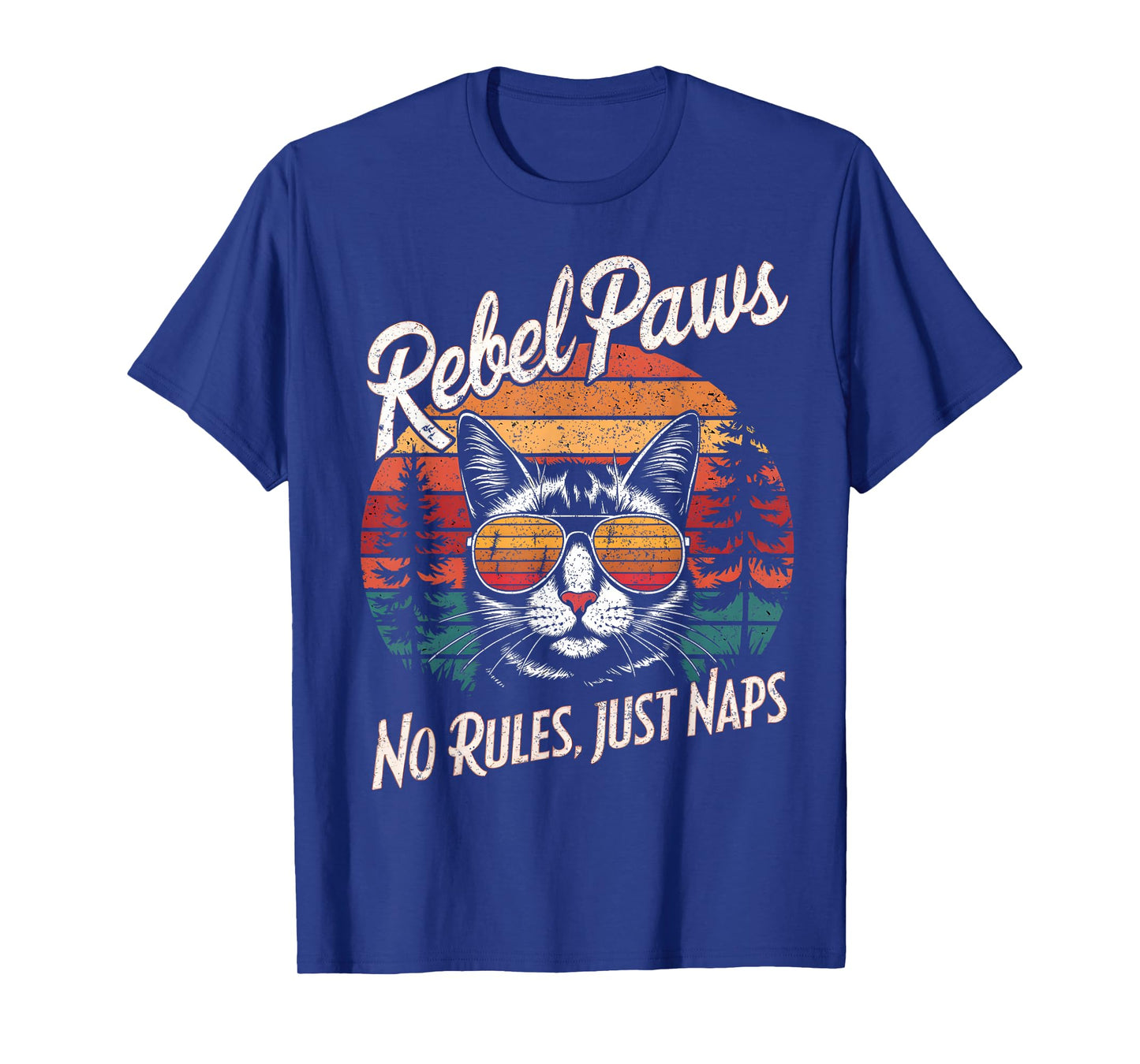 Retro Cat with Sunglasses Funny T-Shirt