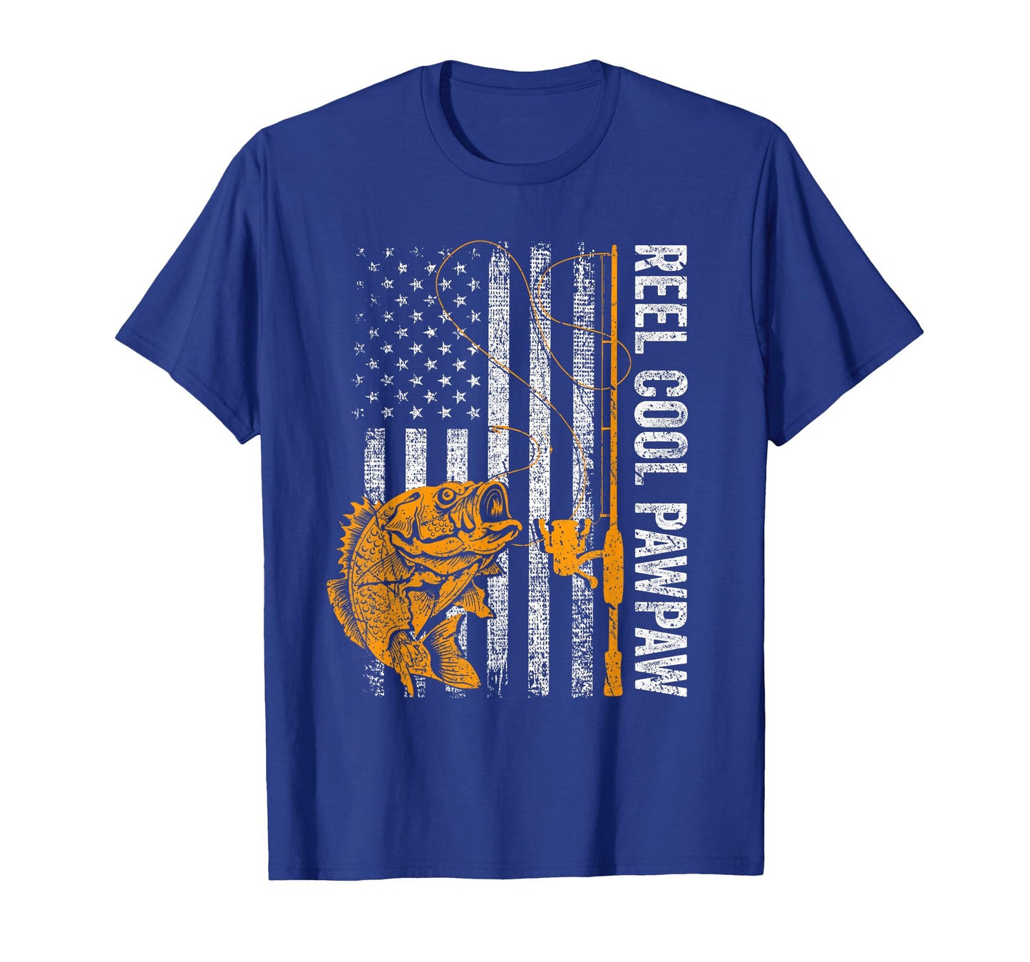 Reel Cool Pawpaw American Flag Fishing Fathers Day T-Shirt