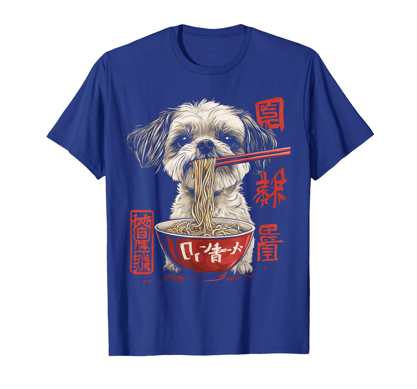 Shih Tzu Dog Eating Ramen Noodle T-Shirt
