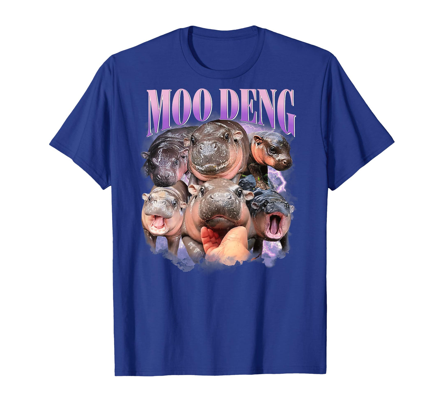 Funny Moo-Deng Baby Pygmy Hippo Cute Zoo For Family On Back T-Shirt
