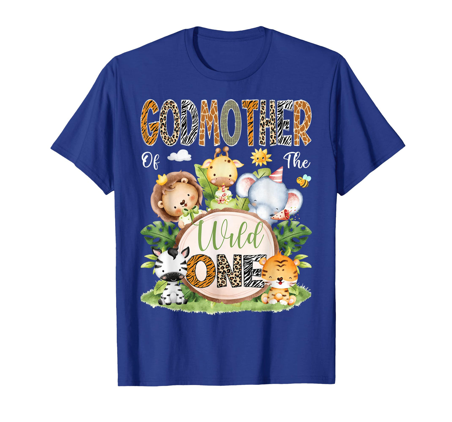 GodMother Of The Wild One 1St Birthday Kids Safari Jungle T-Shirt