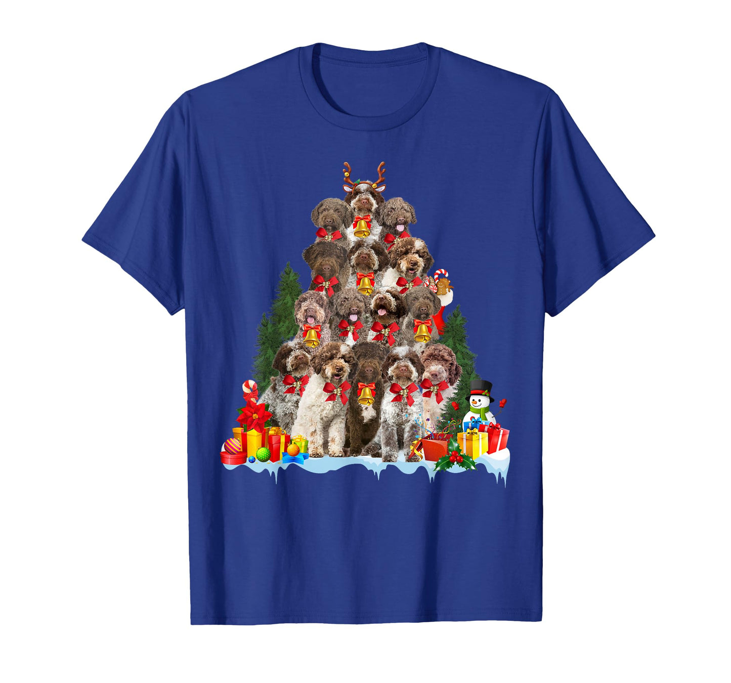 Christmas Pajama Lagotto Romagnolo Xmas Tree Gifts Dog Lover T-Shirt for Men Women Kids