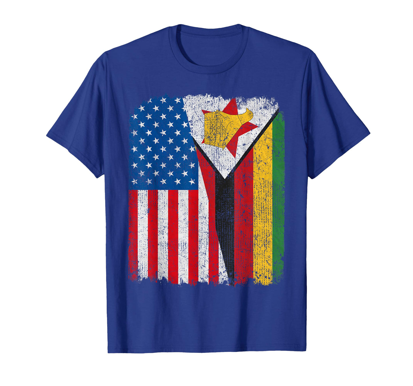 Zimbabwean American Flag Half USA Zimbabwe Root Proud T-Shirt