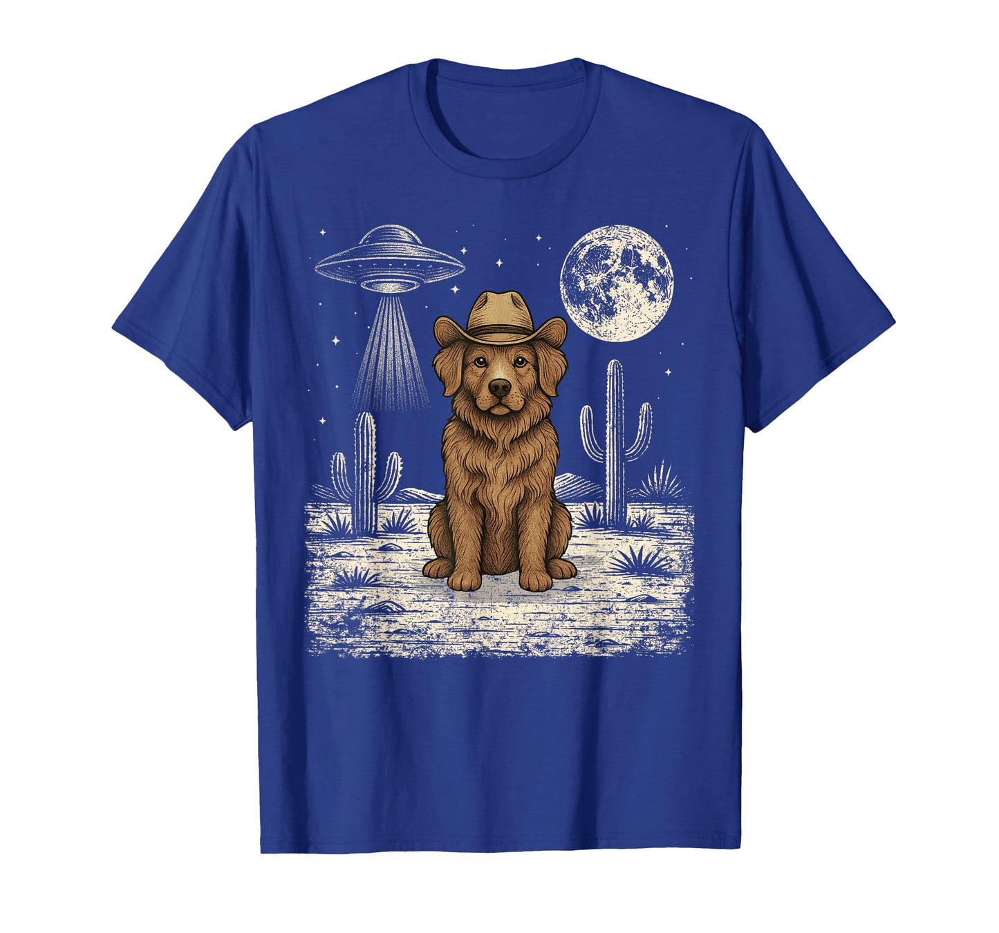 Funny Nova Scotia Duck Tolling Retriever Cowboy Western UFO T-Shirt