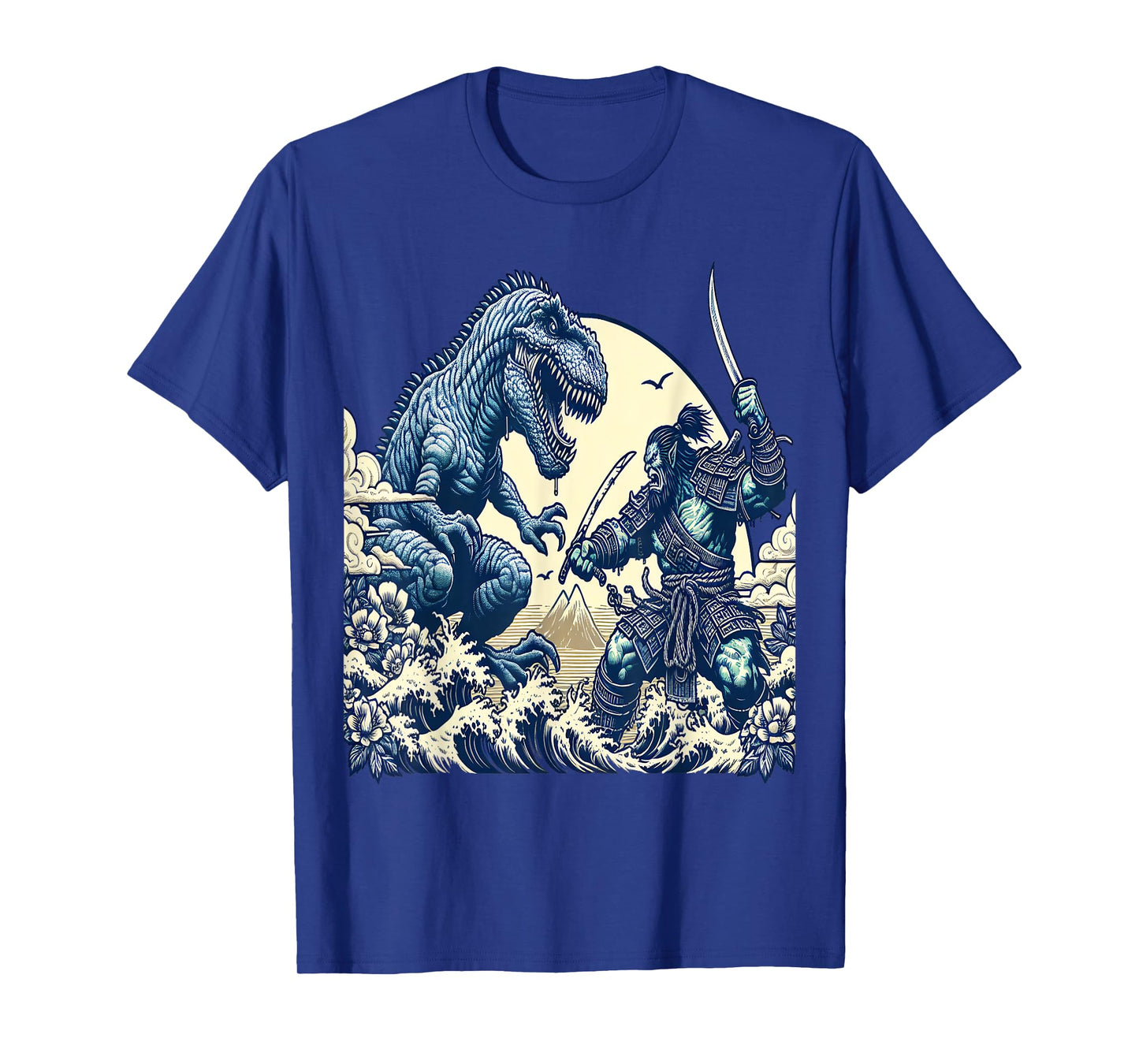 Orc Fighting T-Rex Japanese Vintage Funny T-Shirt