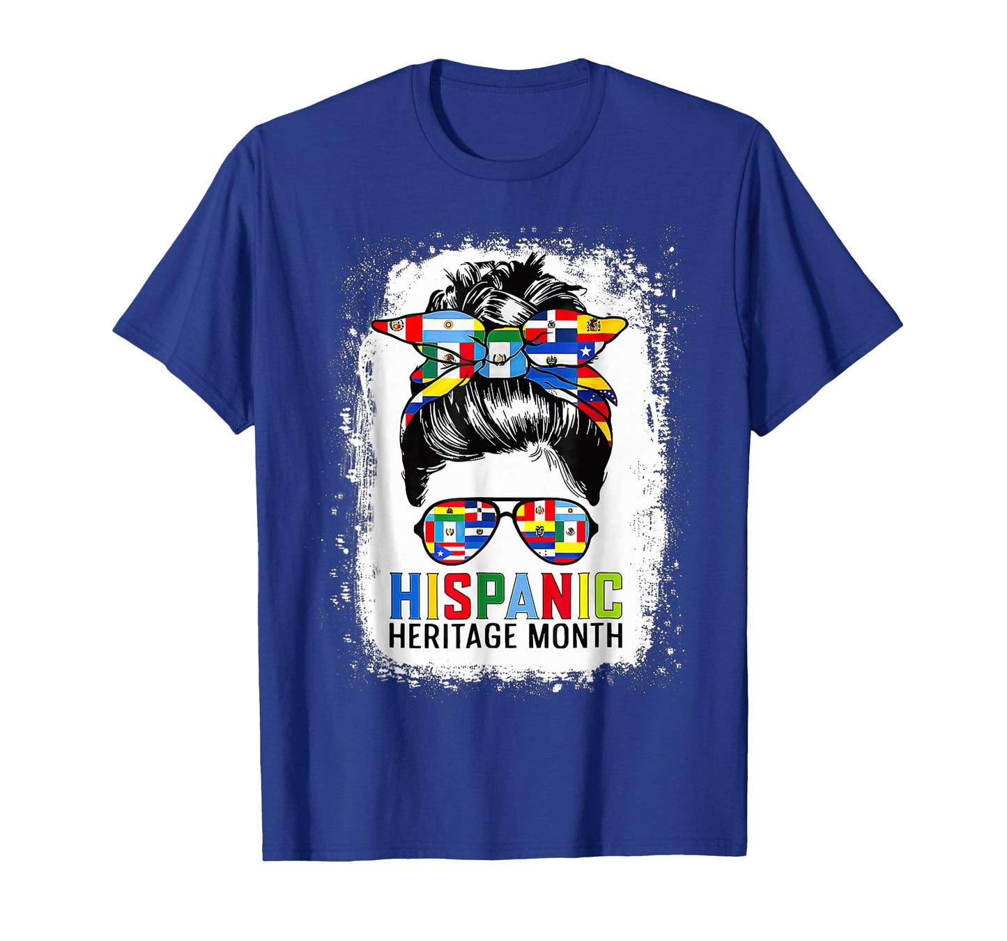 National Hispanic Heritage Month Messy Bun All Countries T-Shirt