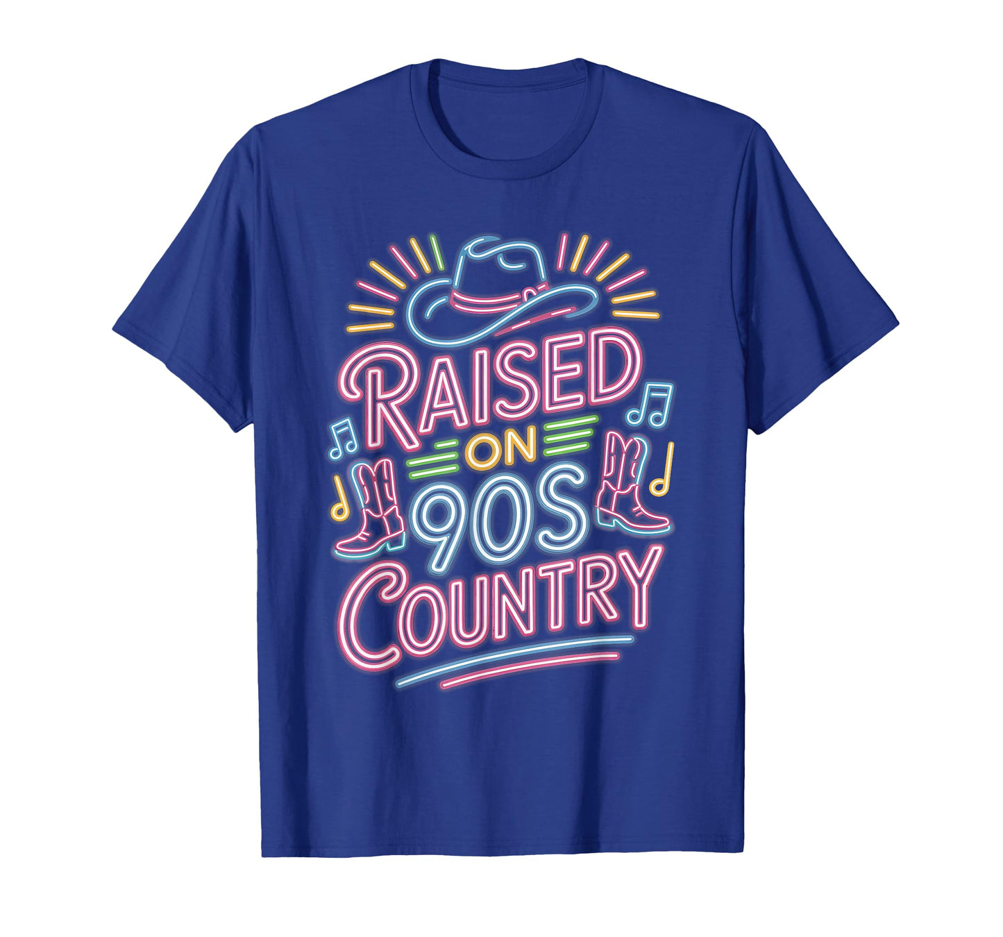 Western Cowboy Hat Boots, Raised on 90s Country Music Lovers T-Shirt