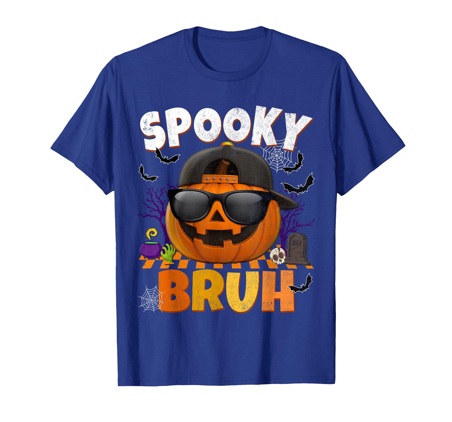 Spooky Bruh Cool Jack O lantern Halloween Costumes For Boys T-Shirt