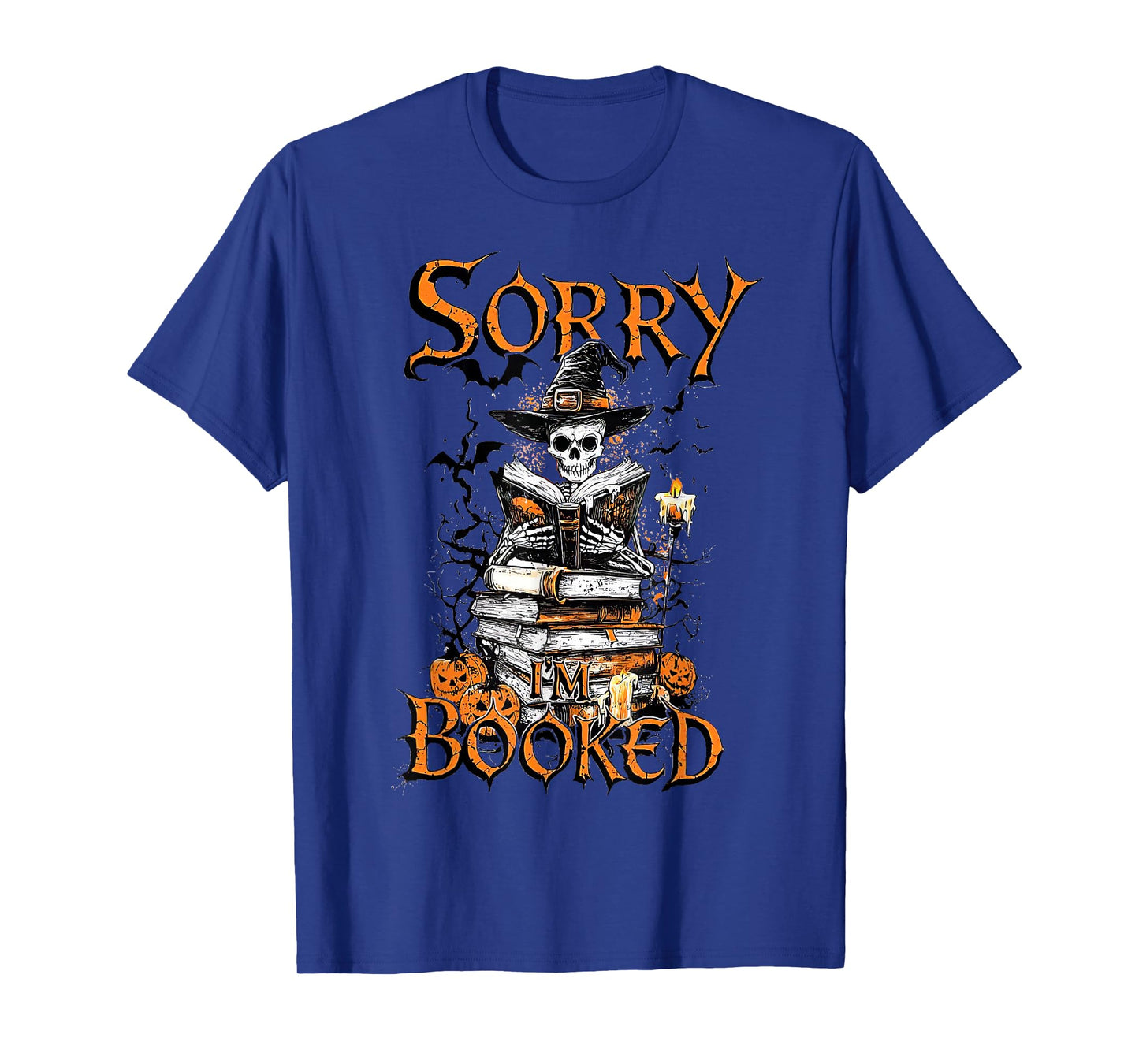 Sorry I'm Booked Funny Bookworm Book Lover Ghost Halloween T-Shirt