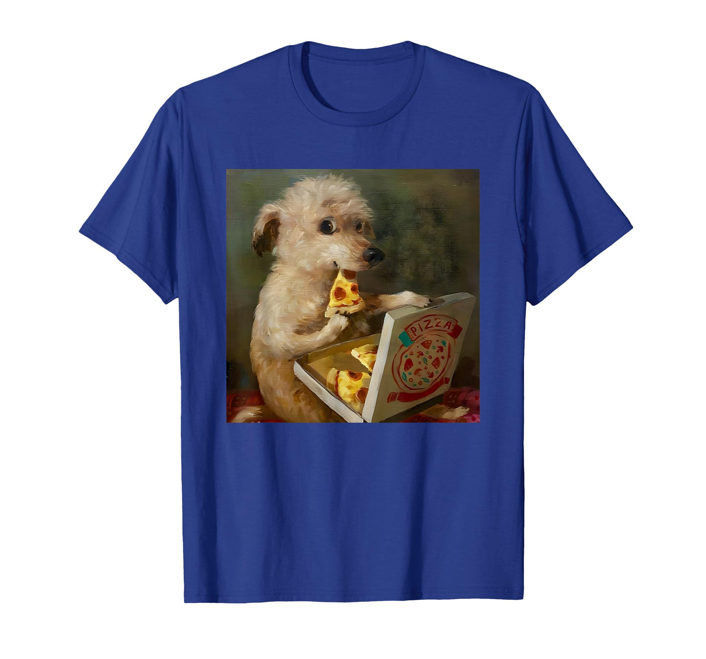Cute Dog Eating Pizza Funny Pet Lover T-Shirt