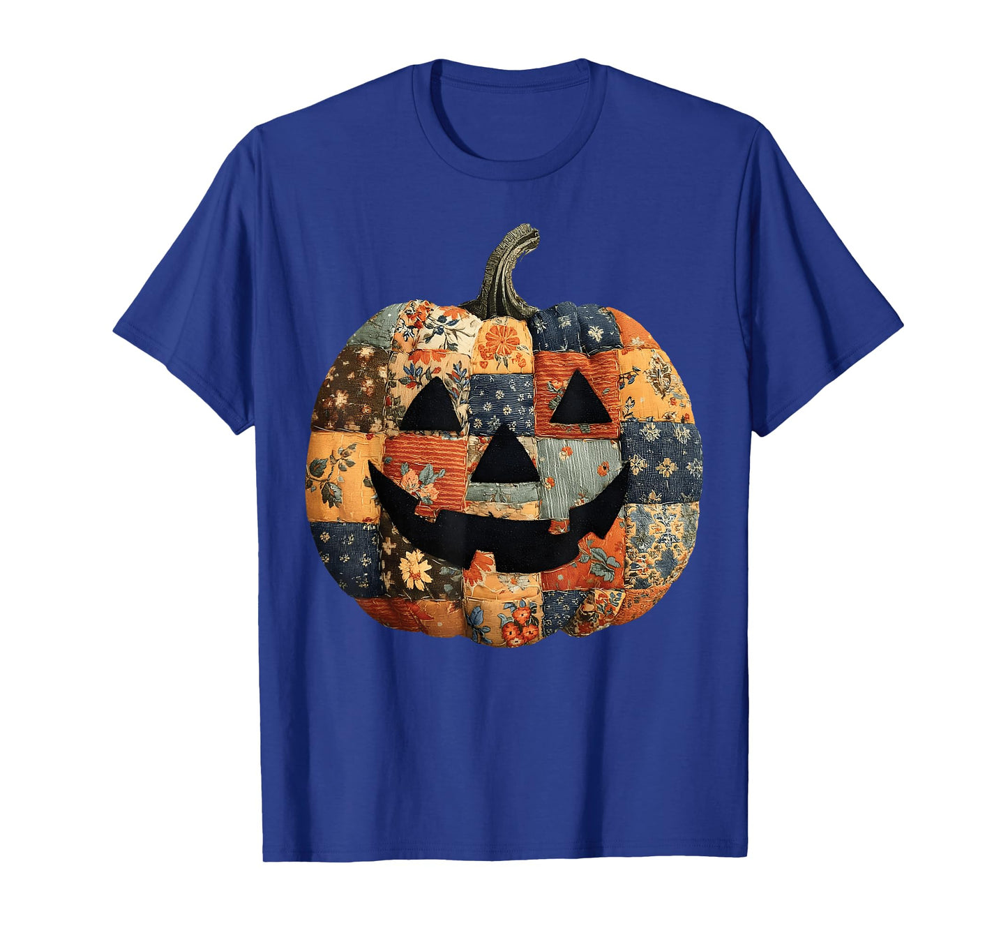 Preppy Floral Patchwork Pumpkin T-Shirt
