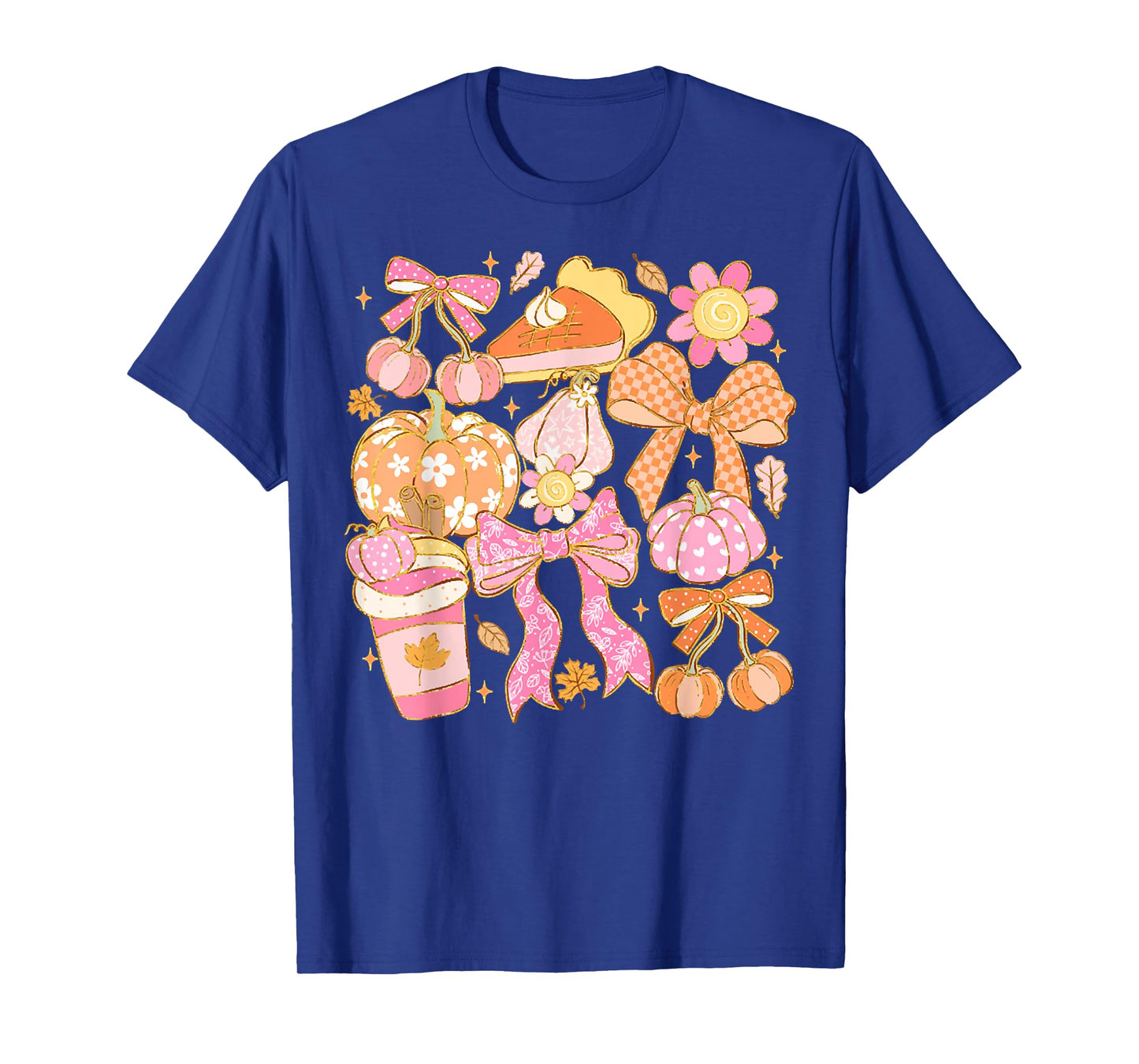 Coquette Bow Pumpkin, Happy Thanksgiving, Pumpkin Season Tee T-Shirt