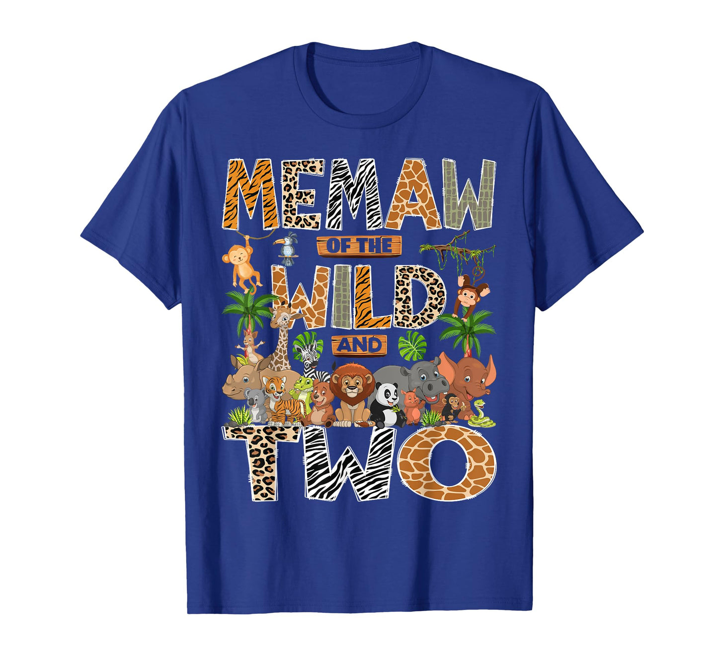 Memaw Of The Wild & Two 2Nd Birthday Boy Safari Jungle T-Shirt