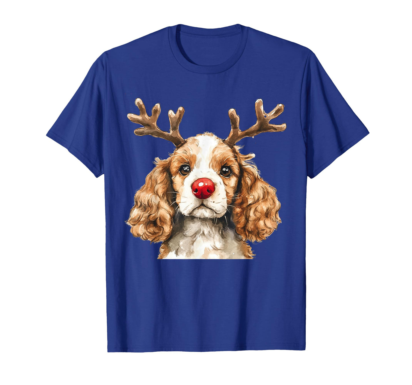 Cocker Spaniel Reindeer Christmas Lights Dog Lover Xmas T-Shirt
