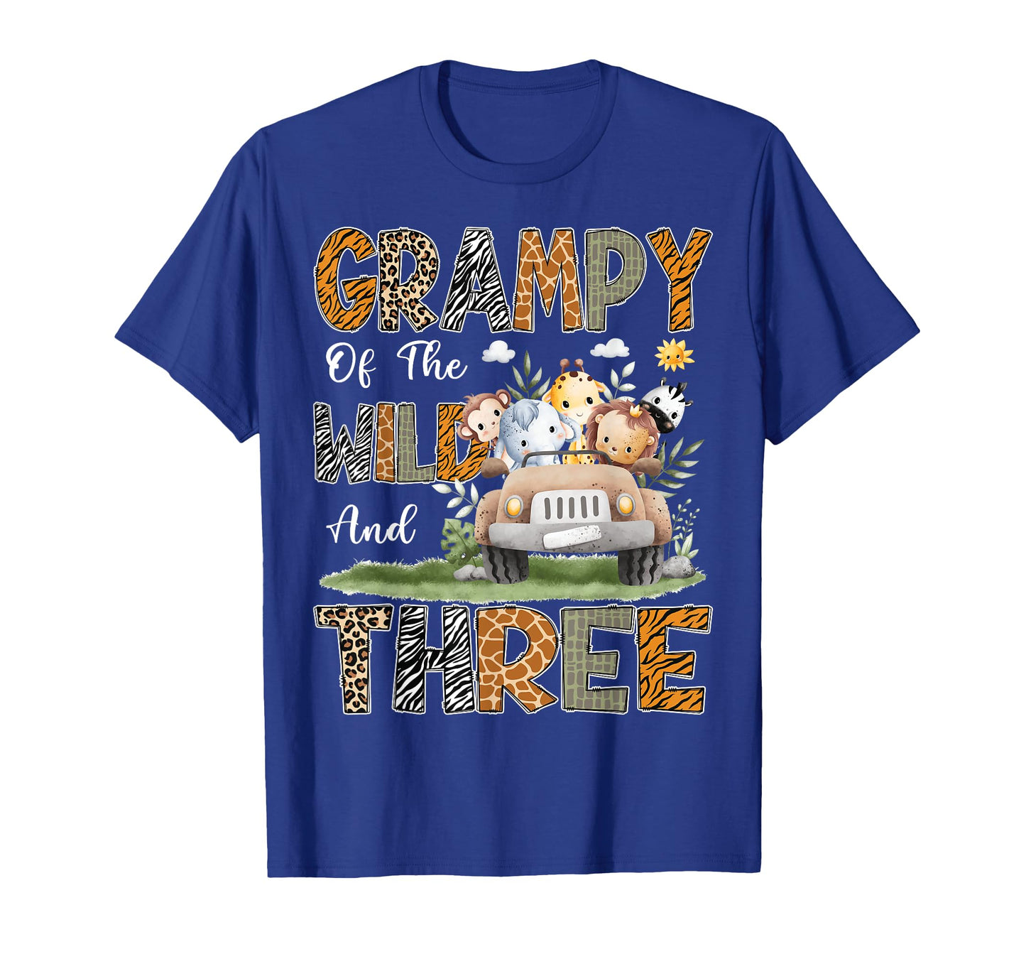 Grampy Of The Wild Three 3Rd Birthday Safari Jungle Animal T-Shirt