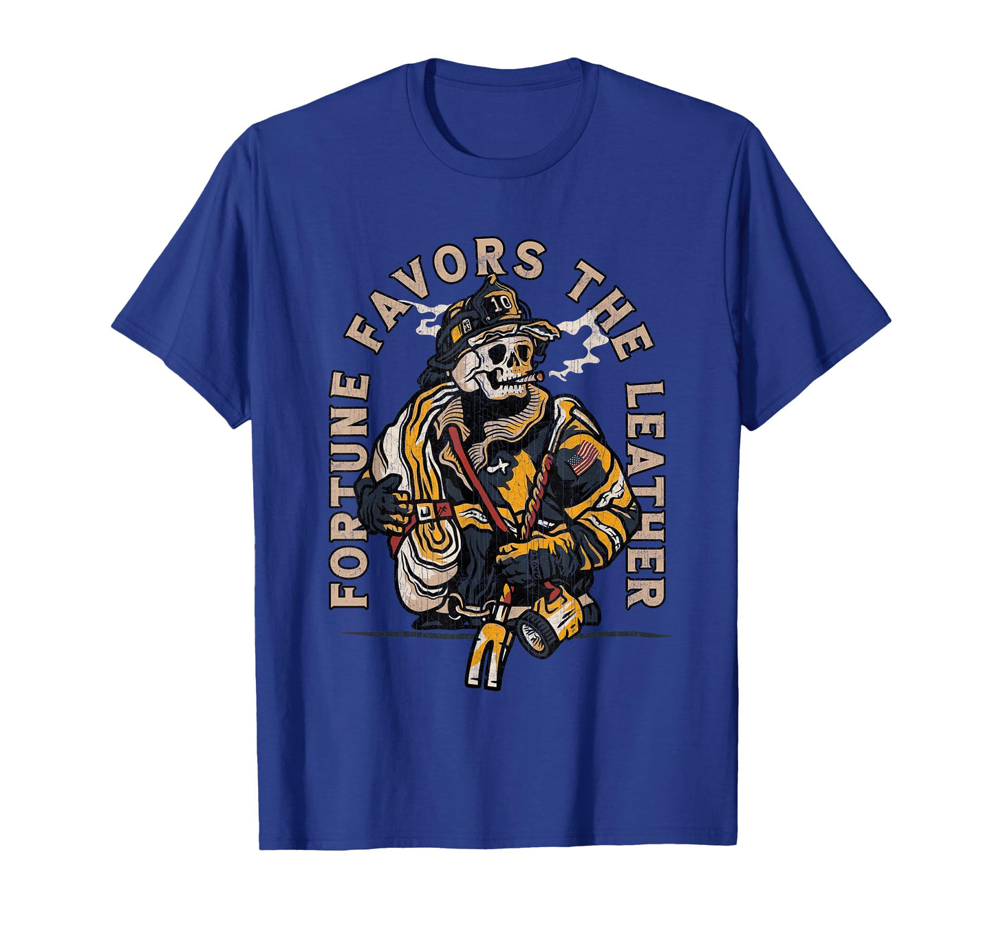 Fire Department Firefighter Fortune Favors The Leather Men T-Shirt