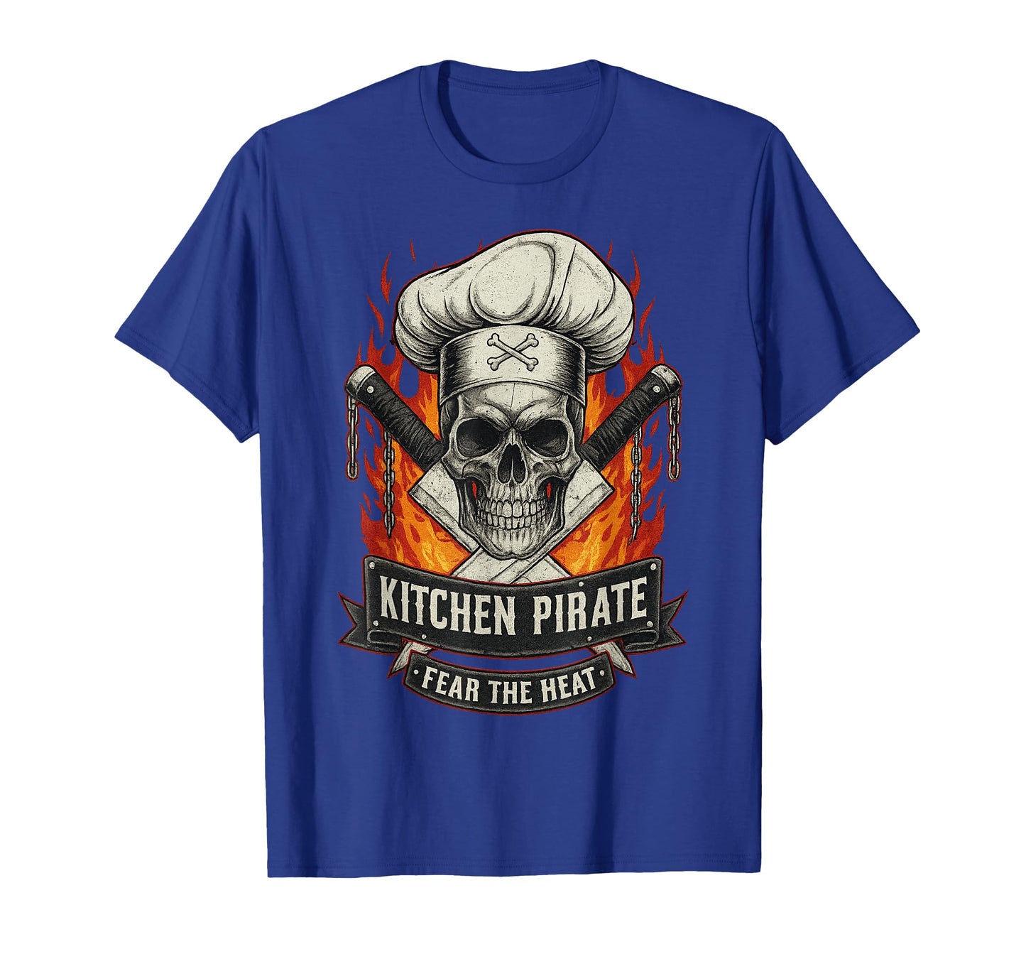Cool Cooking Chef Kitchen Pirate Hat Knife Skull Funny Cook T-Shirt
