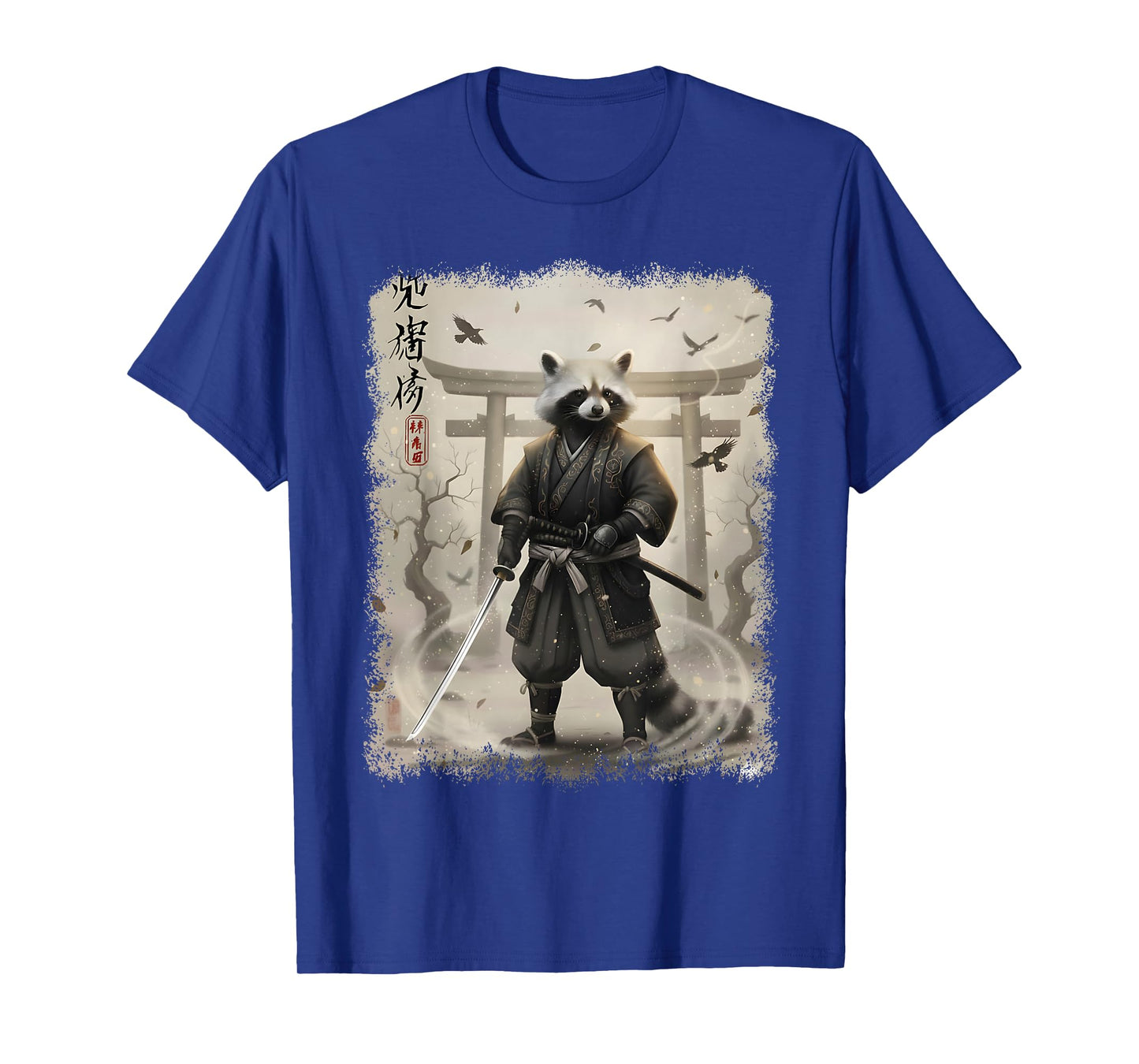 Samurai Raccoon | Vintage Anime Japanese Warrior Art T-Shirt
