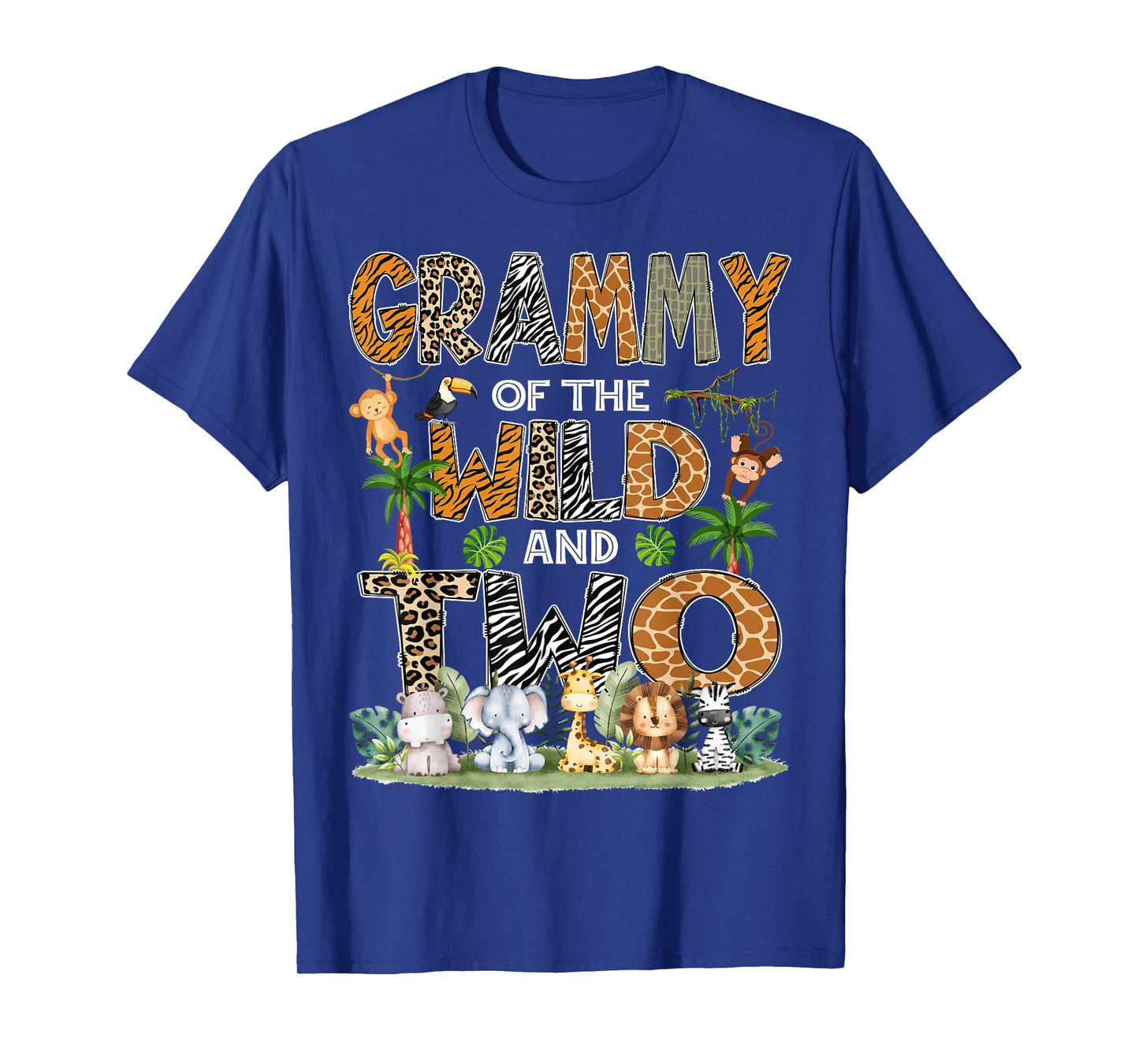 Grammy Of The Wild And Two Zoo Safari Jungle Birthday T-Shirt