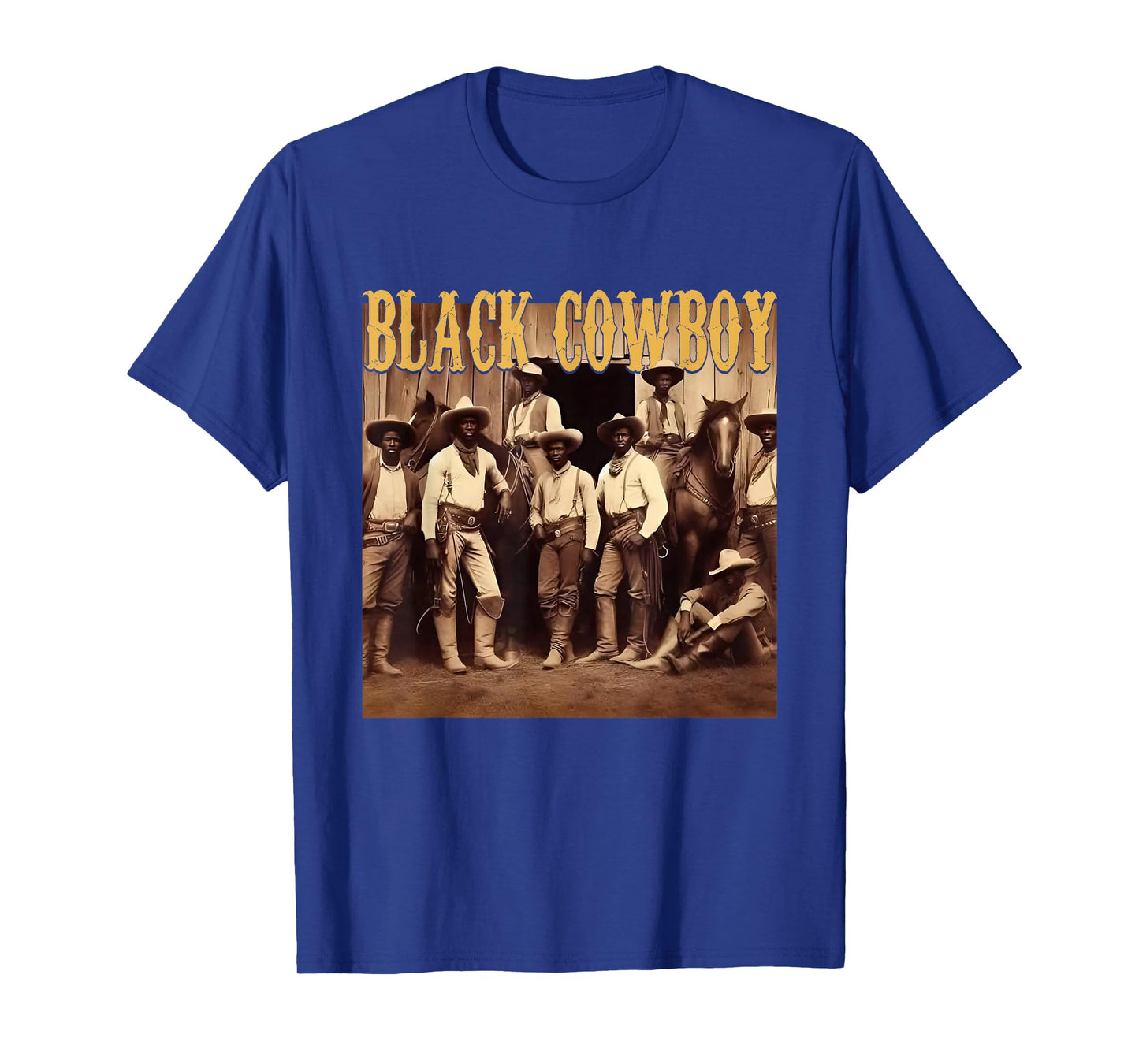 Black Cowboy Western Rodeo Melanin Black History Men T-Shirt