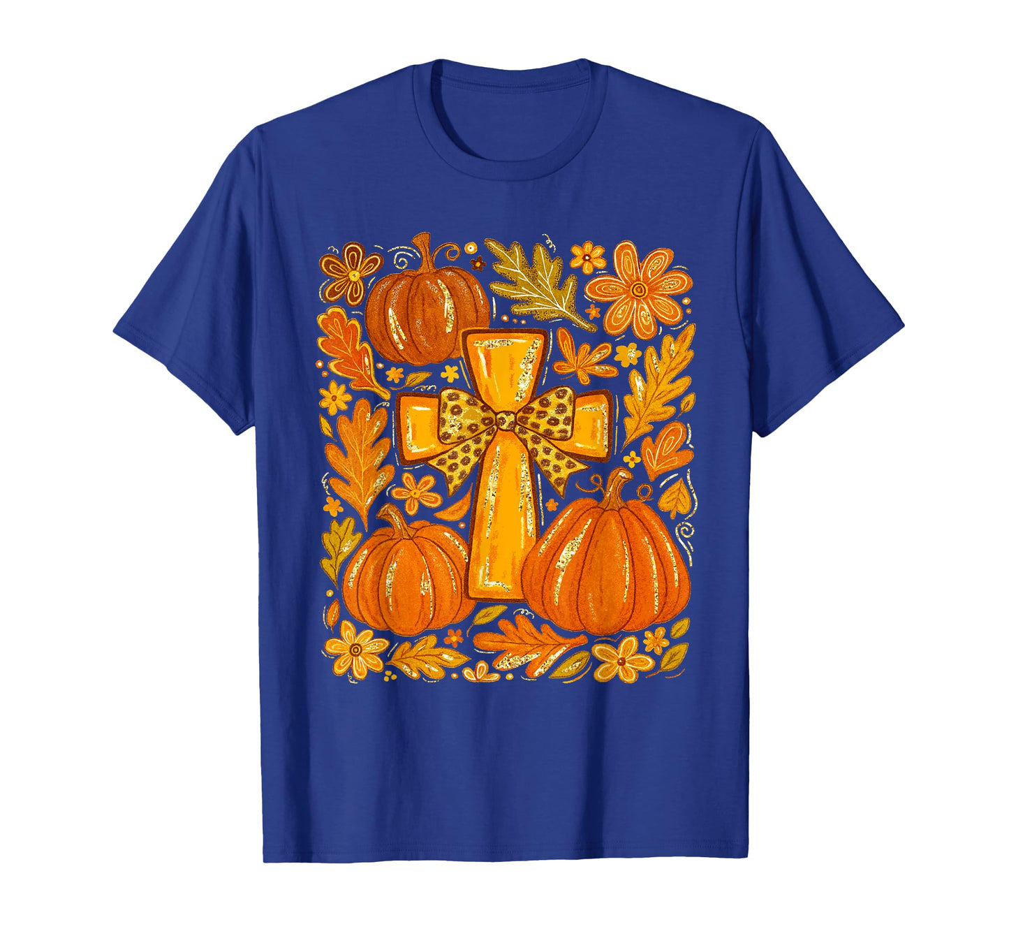 Cute Fall For Jesus He Never Leaves Christian Autumn Pumpkin T-Shirt