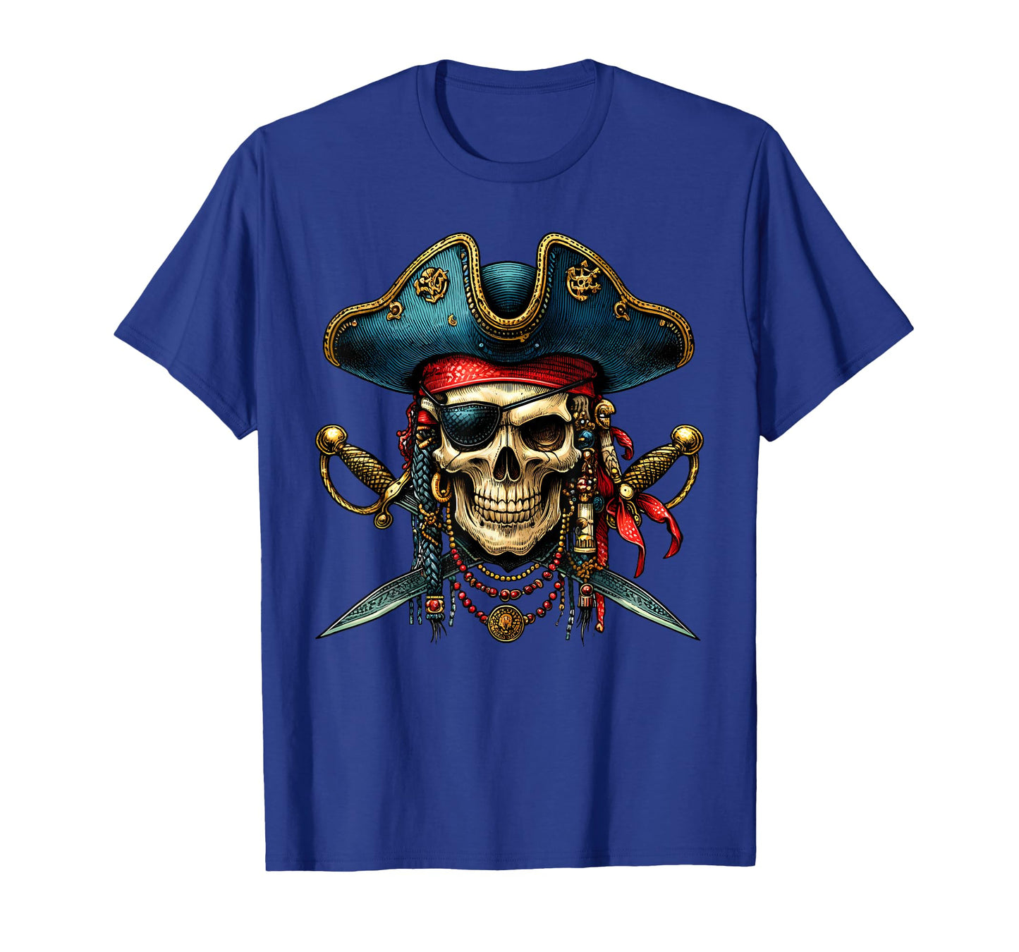 Pirate Skull Halloween Costume Men Women Boys Girls Teens T-Shirt
