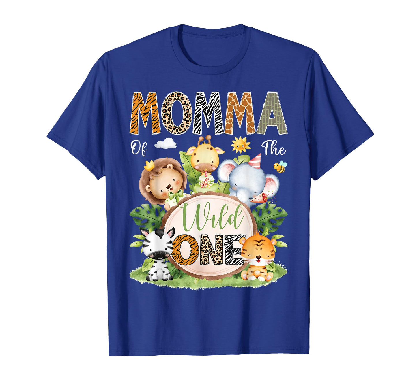 Momma Of The Wild One 1St Birthday Kids Safari Jungle T-Shirt