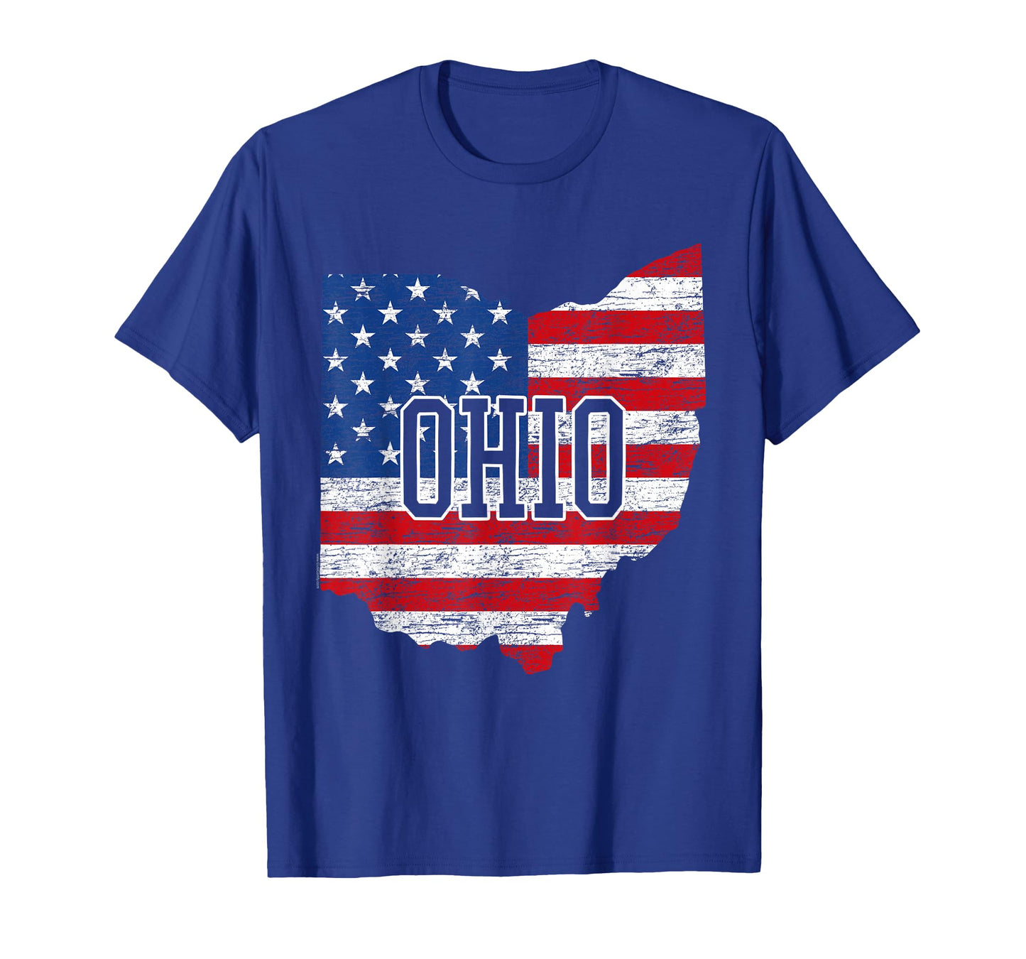 Buckeye American Flag Ohio Home State Vintage Map Patriotic T-Shirt
