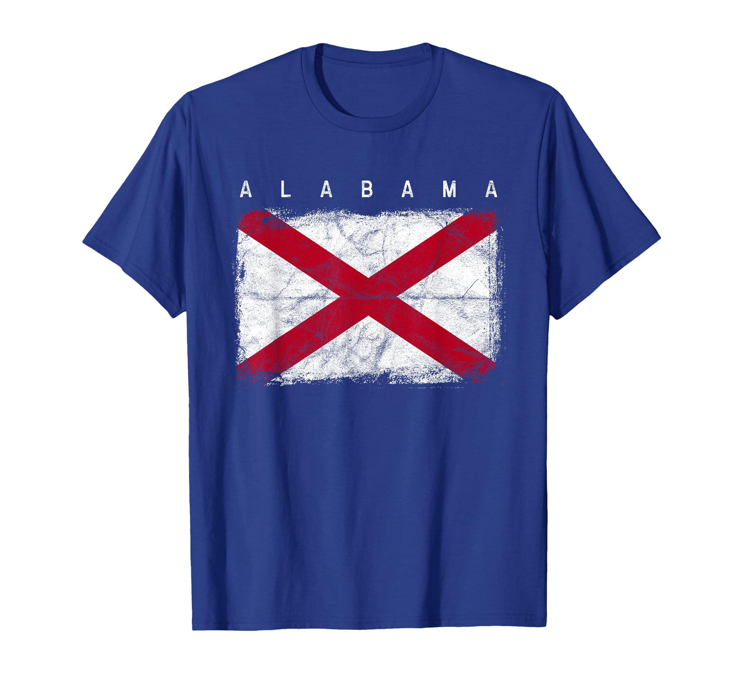 Alabama Vintage Distressed Home State Flag Design T-Shirt
