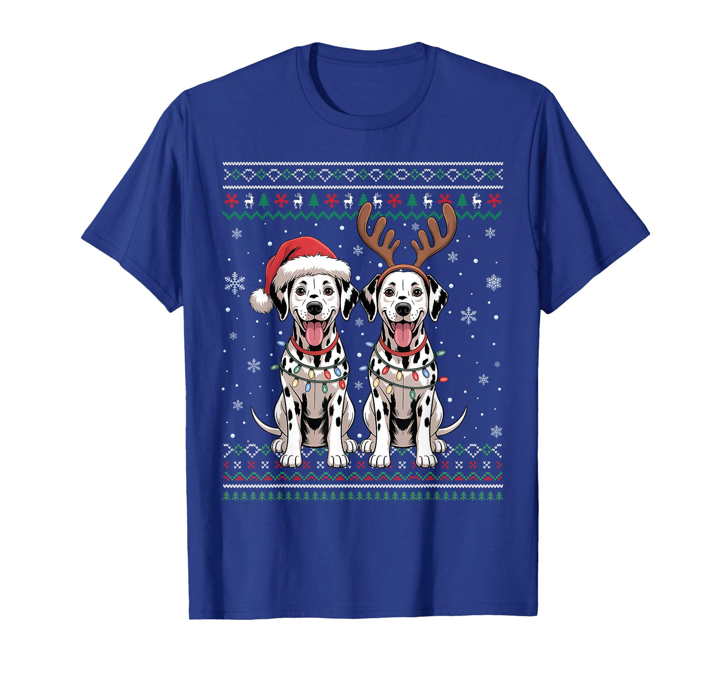 Ugly Dalmatian Dog Xmas Santa Matching Christmas Sweater T-Shirt