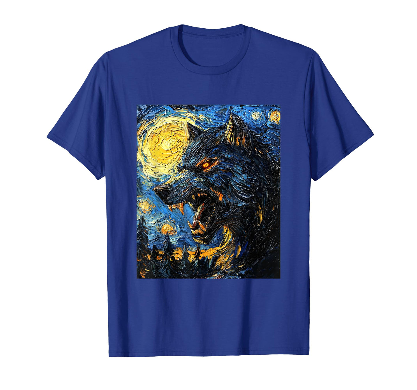 Werewolf Wolf Wolves - Van Gogh Style – Starry Night Graphic T-Shirt