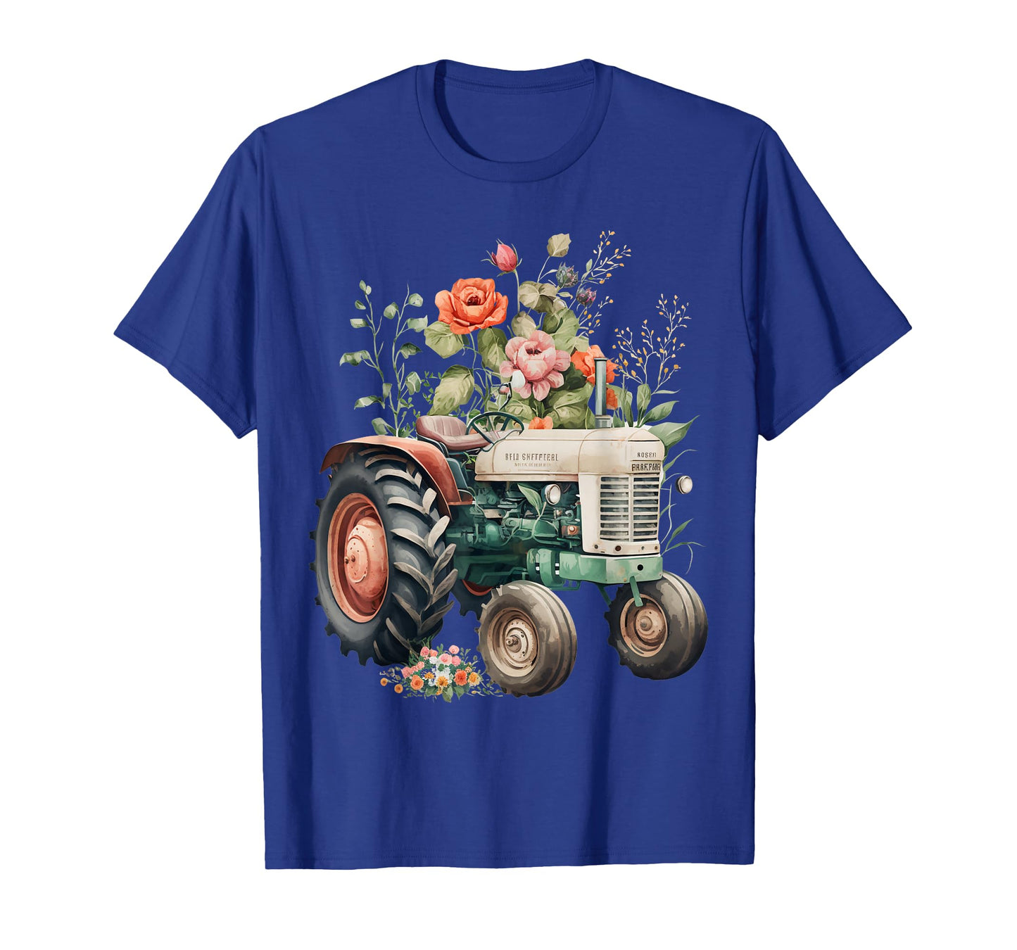 Floral Tractor Farm Graphic Tee For Women Girls T-Shirt