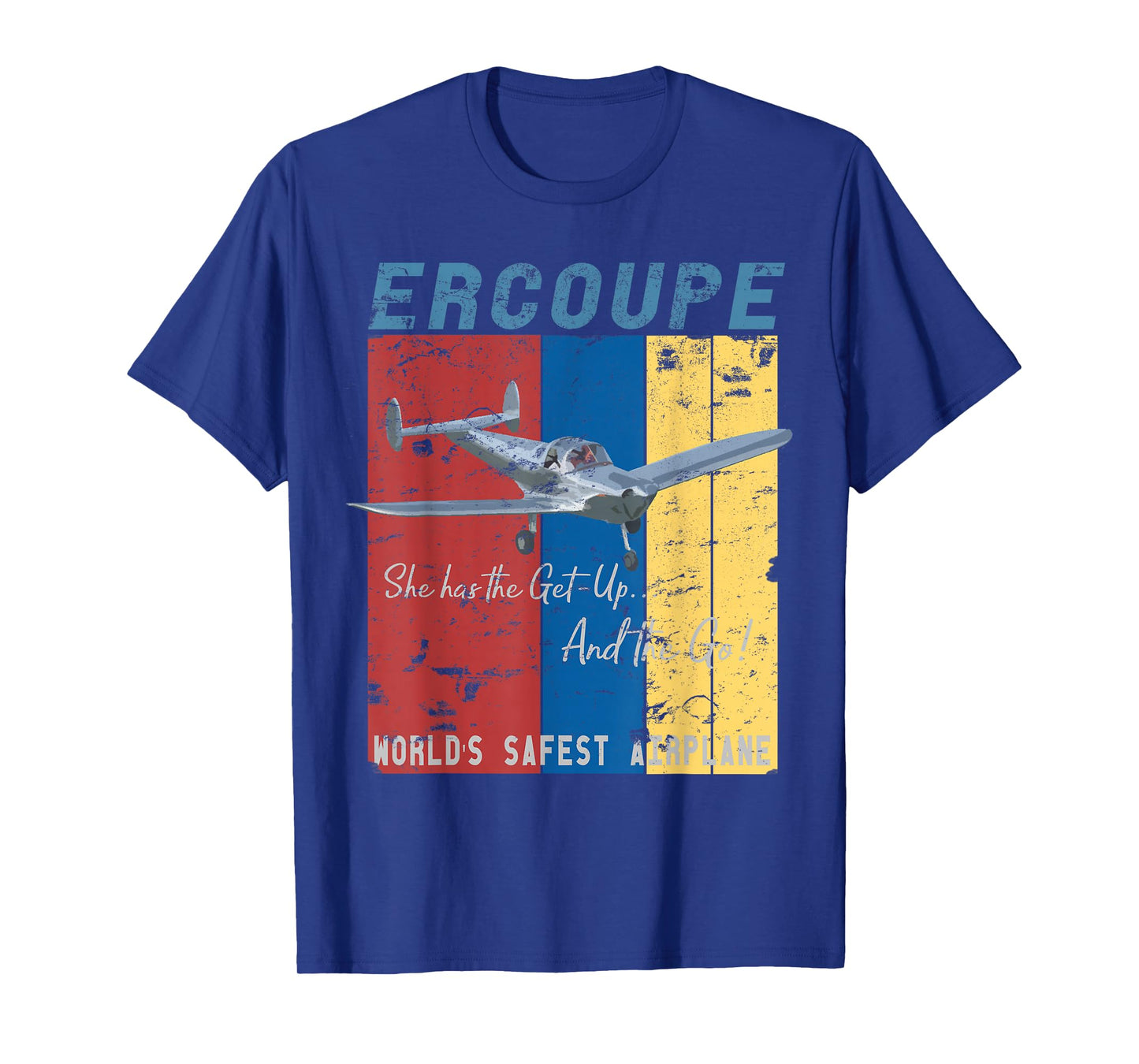 Ercoupe Retro Vintage Distressed Airplane Pilot T-Shirt T-Shirt