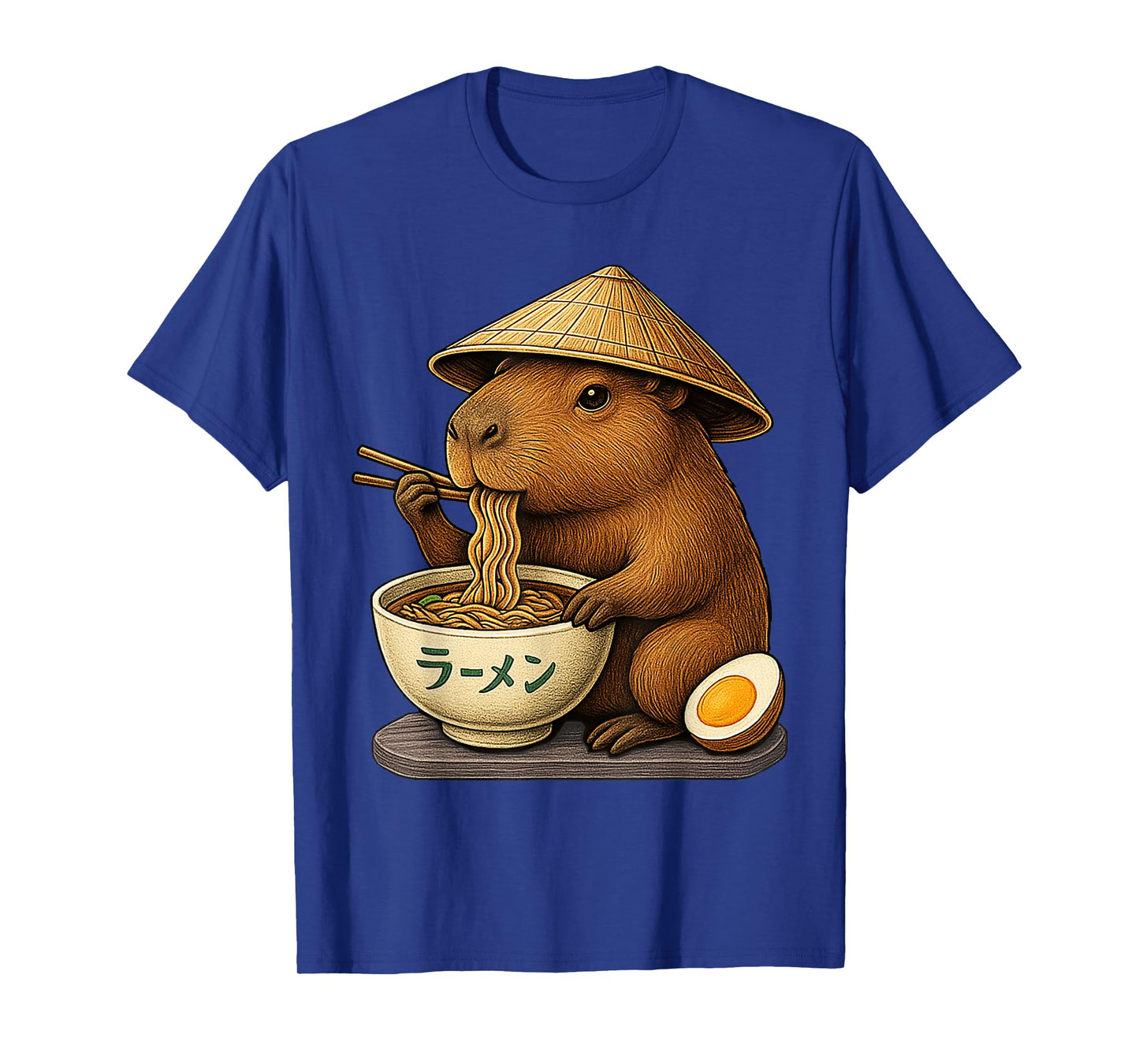 Capybara Eating Japanese Ramen Kawaii Anime tee Funny Kids T-Shirt