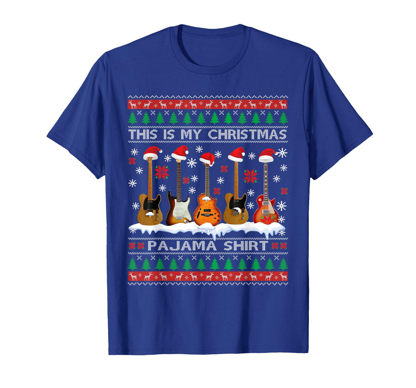This Is My Christmas Pajama Shirt Guitar Ugly Xmas Sweater T-Shirt