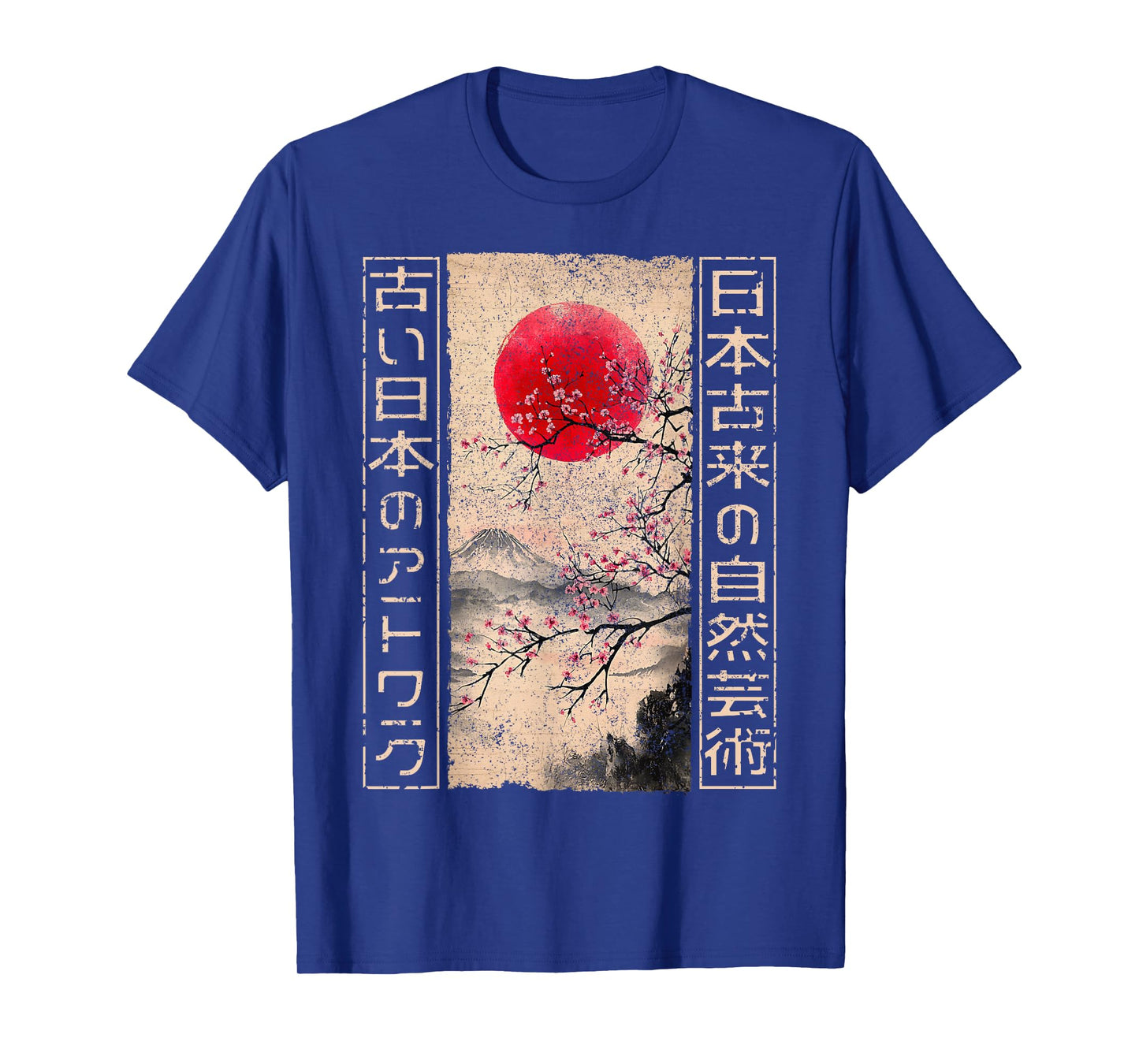 Traditional Japanese Cherry Blossom Woodblock Ukiyo-e Anime T-Shirt