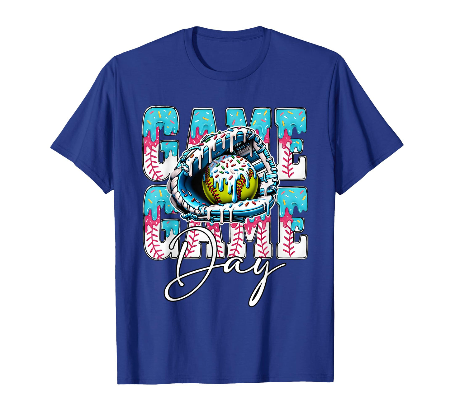 Game Day Baseball Gloves Baseball Ice Cream T-Shirt