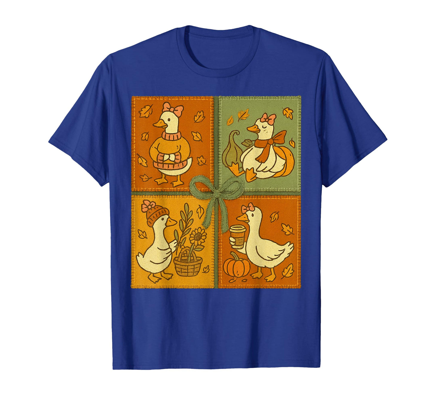 Preppy Goose Fall Vibes Thankful Grateful Funny Thanksgiving T-Shirt